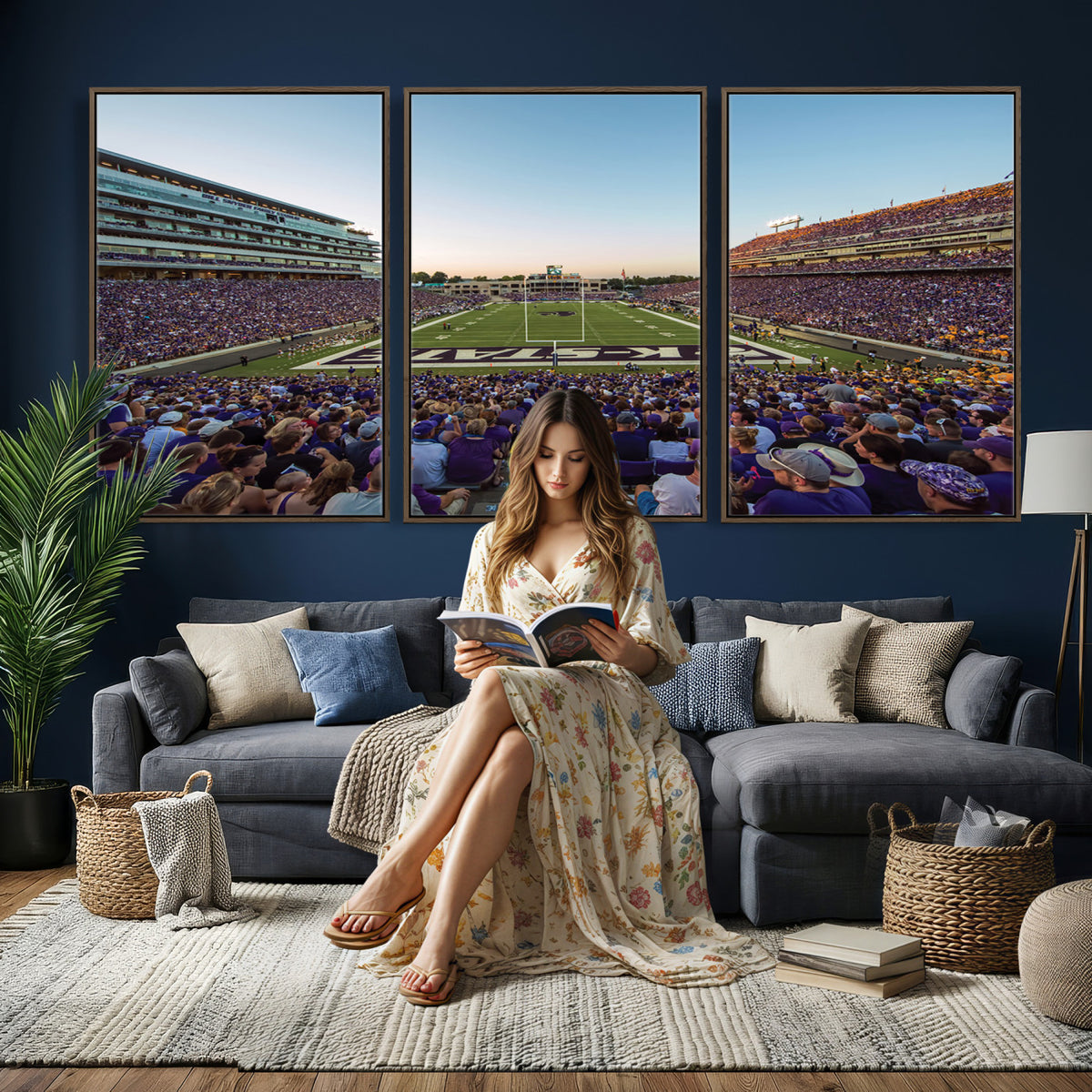 82792-MGV-CV-36X24 - Kansas State University Wildcats Football Team Print - Manhattan Bill Snyder Family Football Stadium