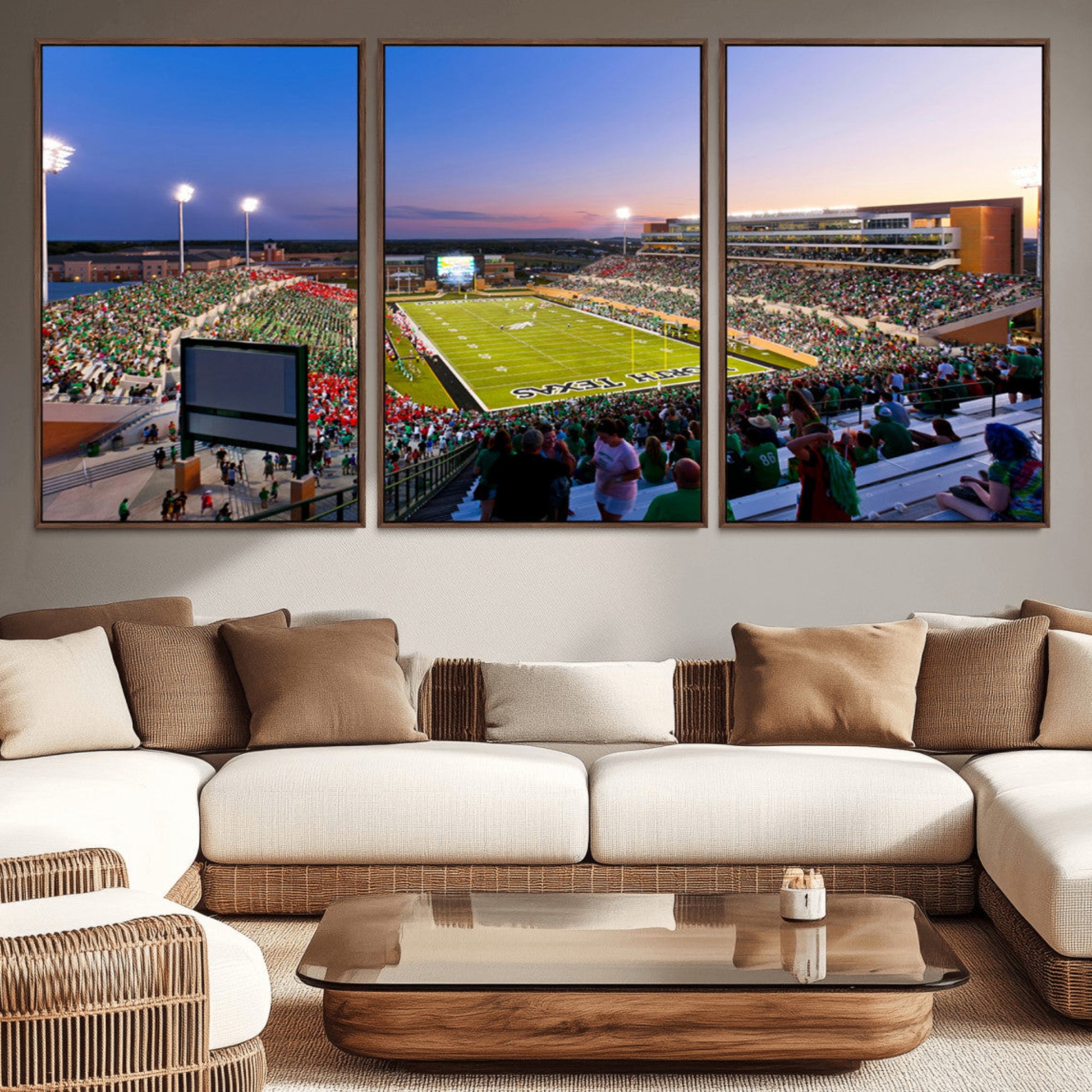 25916-MGV-CV-36X24-University of North Texas Mean Green Football Team Print - Denton DATCU Stadium Canvas Print Wall