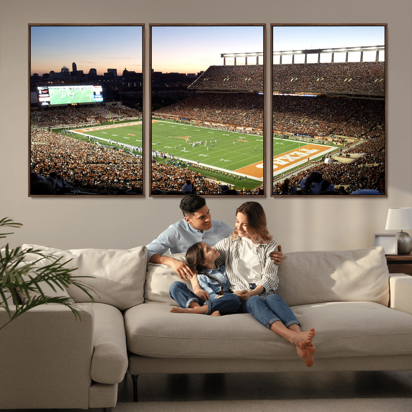 MGV-FC-60X30-3P - Darrell K Royal-Texas Memorial Stadium Canvas Wall Art - Texas Longhorns Football Match