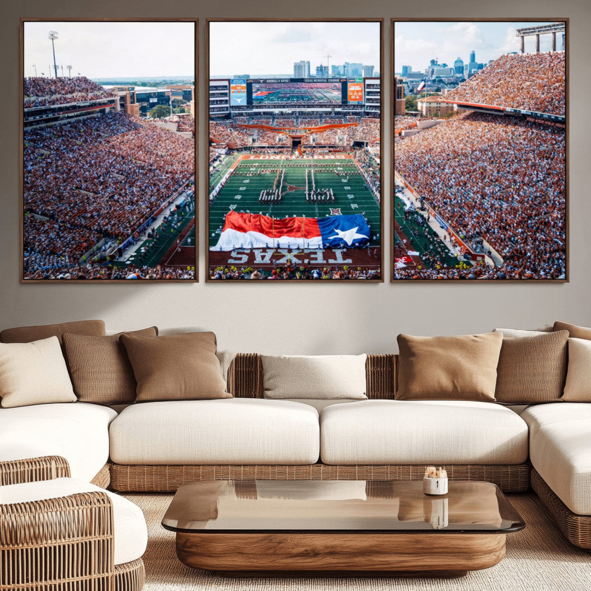 93063-MGV-CV-36X24-University of Texas Longhorns Football Team Canvas Print - Austin Darrell K Royal-Texas Memorial