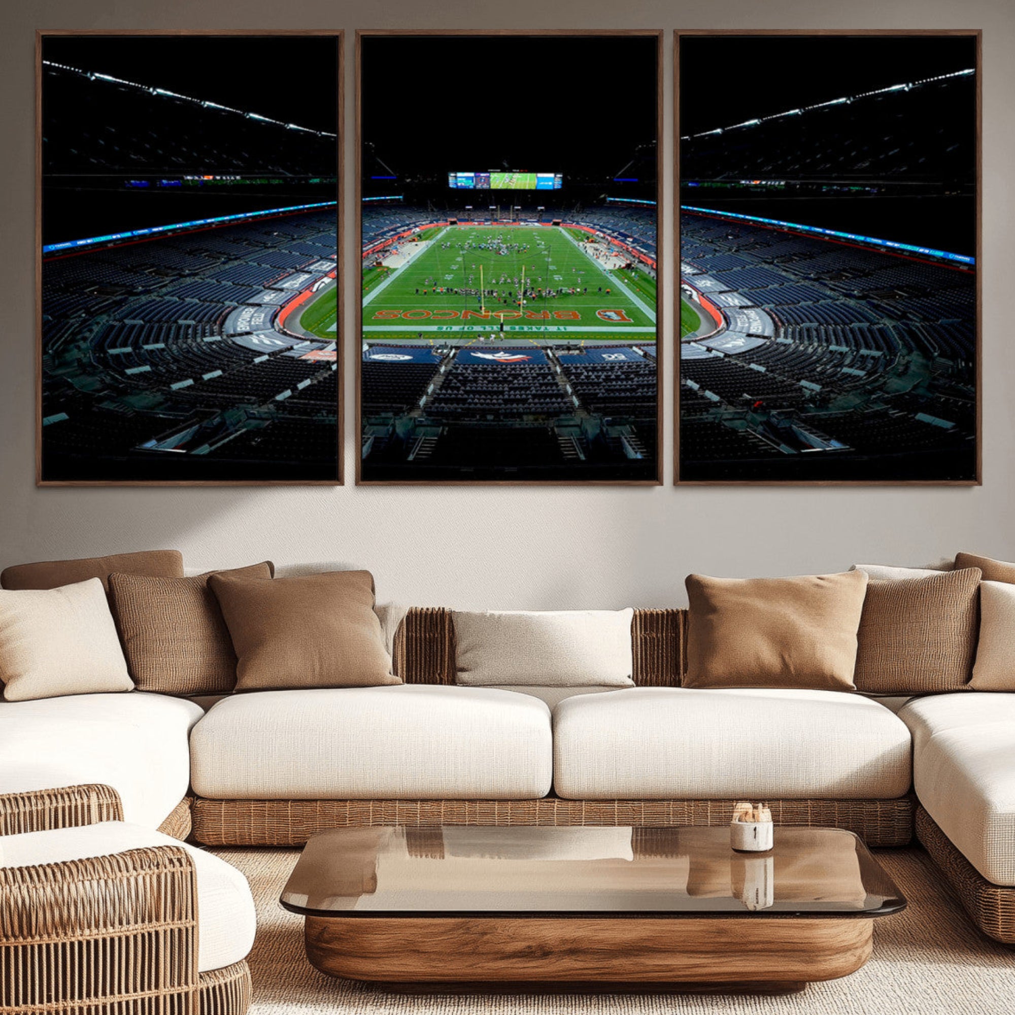 14797-MGV-CV-36X24-Denver Broncos Football Team Print Canvas- Denver Empower Field at Mile High Stadium Wall Art Canvas