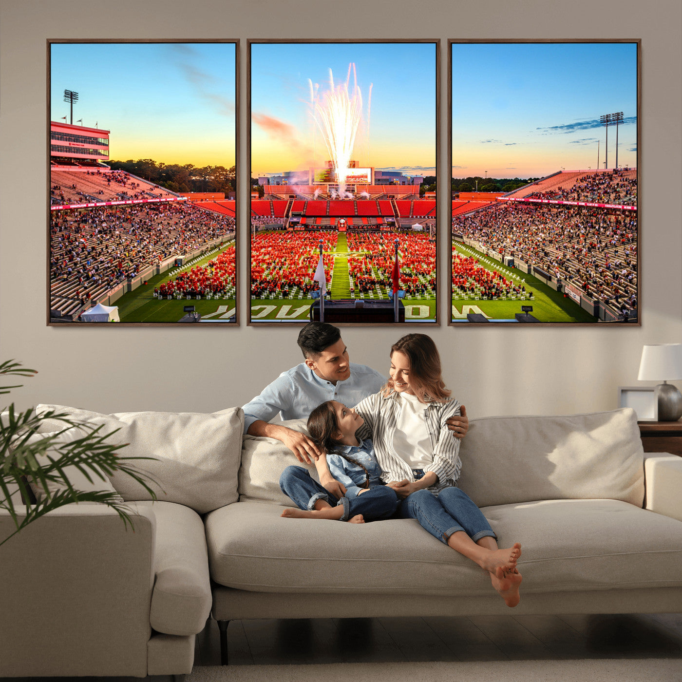 MGV-FC-60X30-3P - North Carolina State University Canvas Print, North Carolina State University Wolfpack Football Team