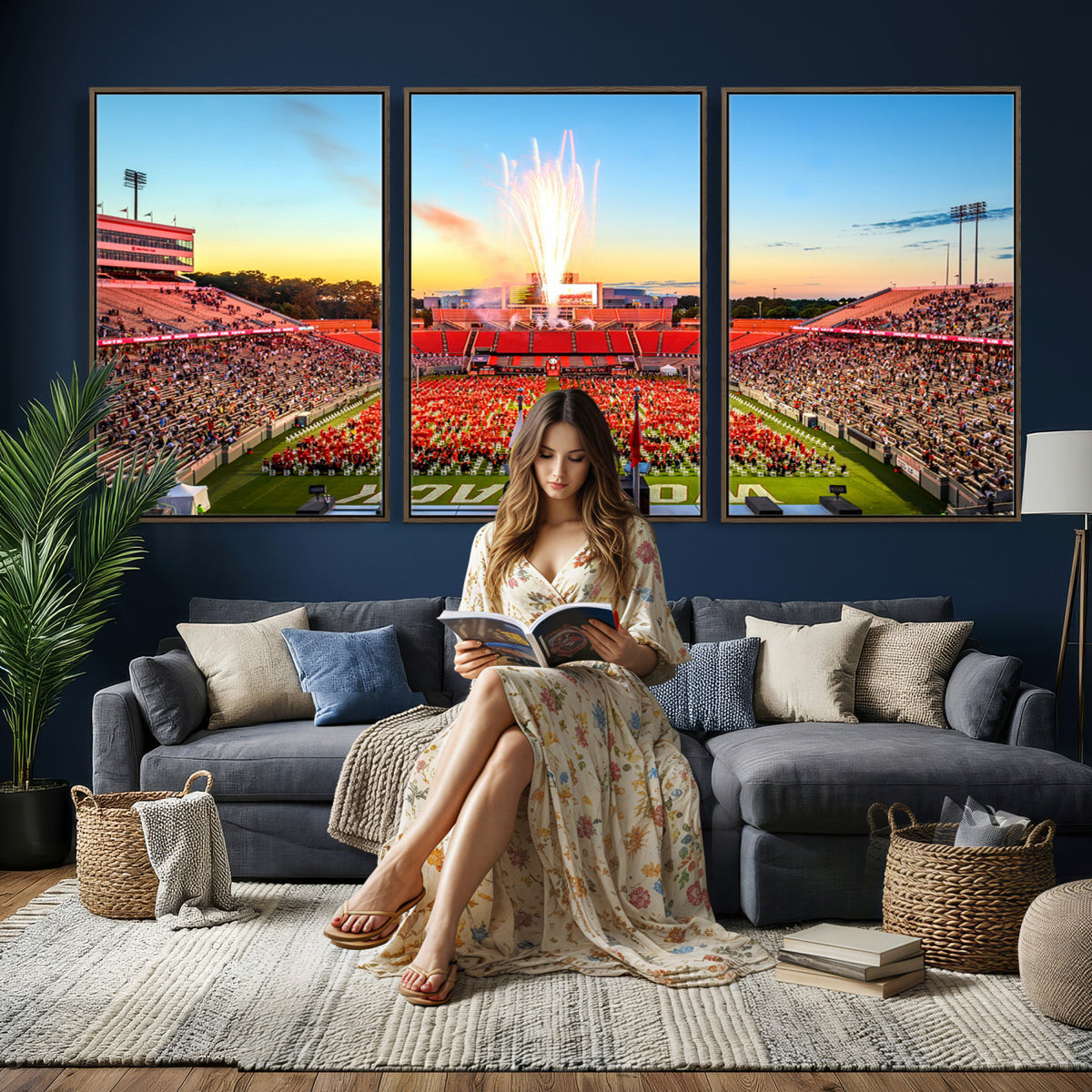 18017-MGV-CV-36X24 - North Carolina State University Canvas Print, Wolfpack Football Team Print