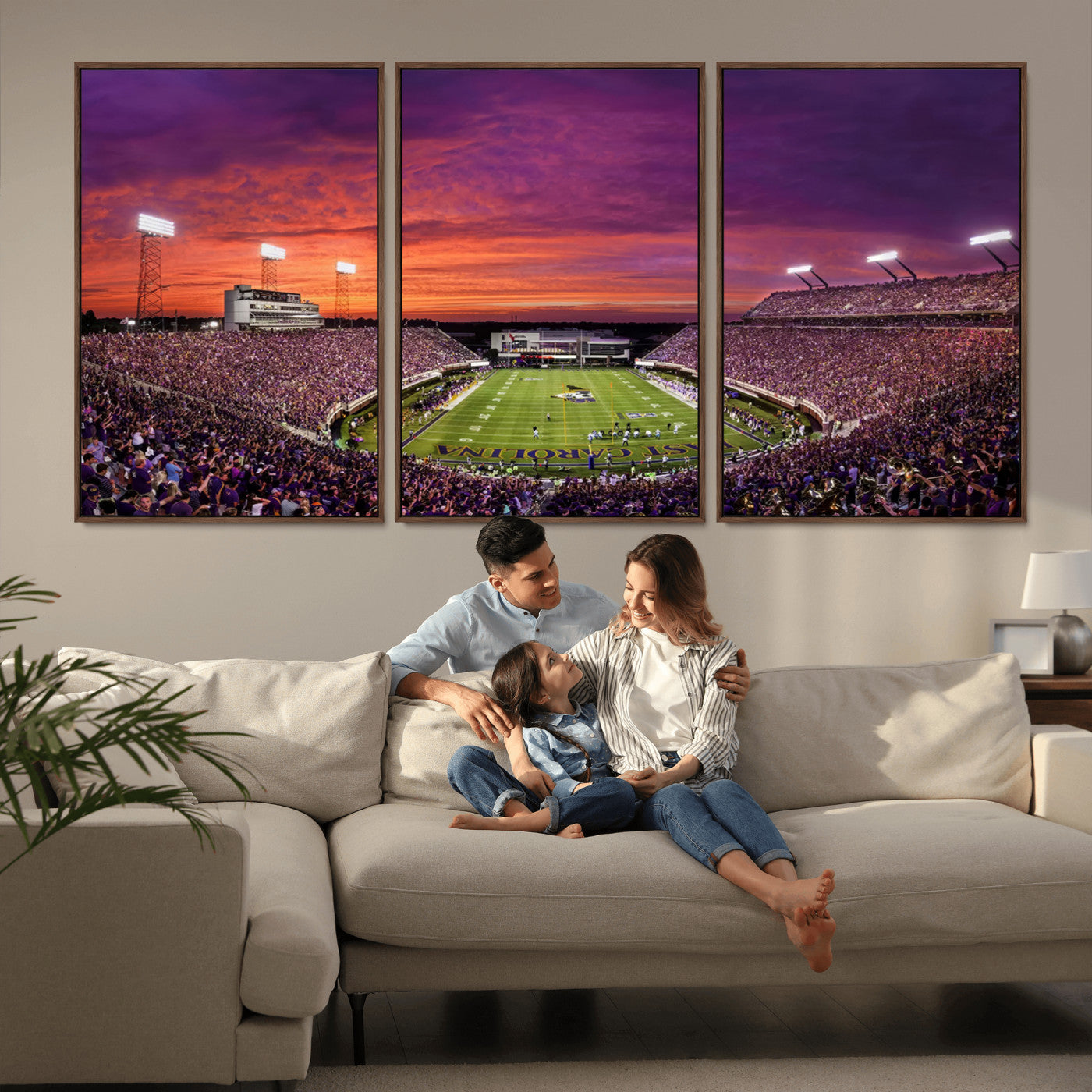 MGV-FC-60X30-3P - East Carolina University Pirates Football Print Canvas- Greenville Dowdy-Ficklen Stadium Wall Art