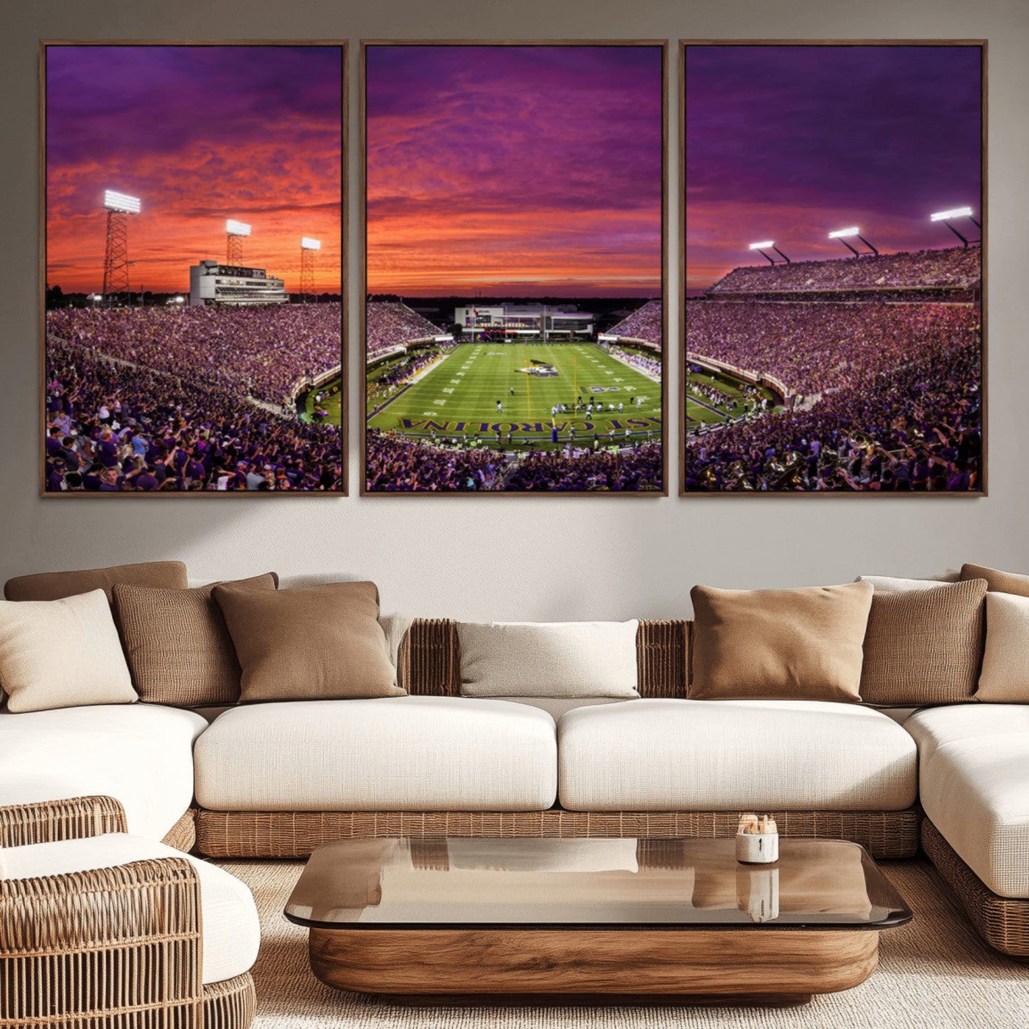 88575-MGV-CV-36X24-East Carolina University Pirates Football Print Canvas- Greenville Dowdy-Ficklen Stadium Wall Art