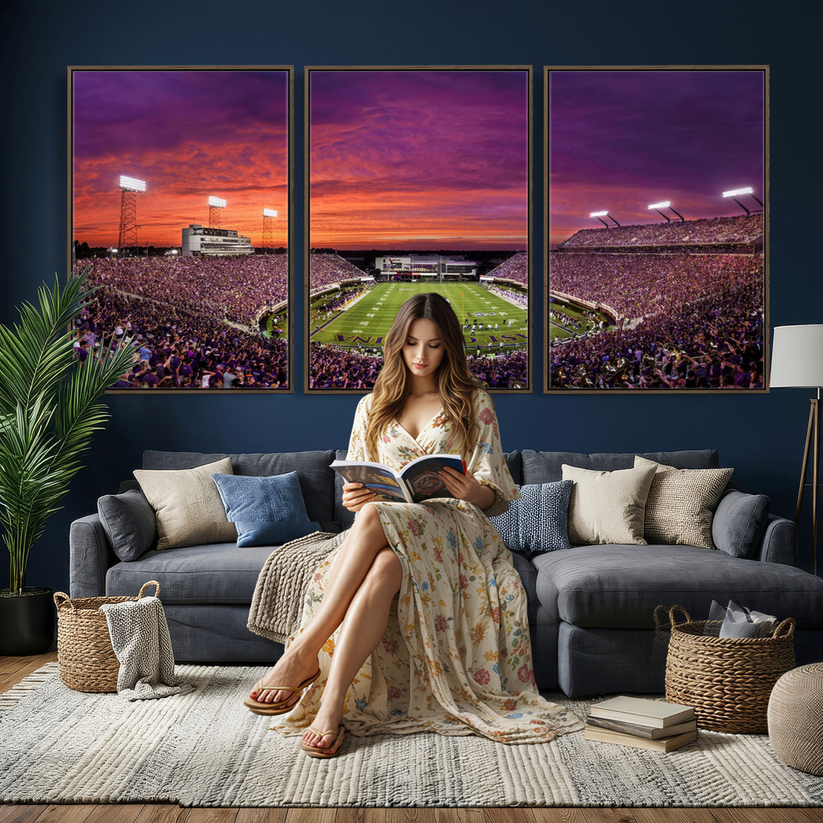 88575-MGV-CV-36X24 - East Carolina University Pirates Football Print Canvas- Greenville Dowdy-Ficklen Stadium Wall Art