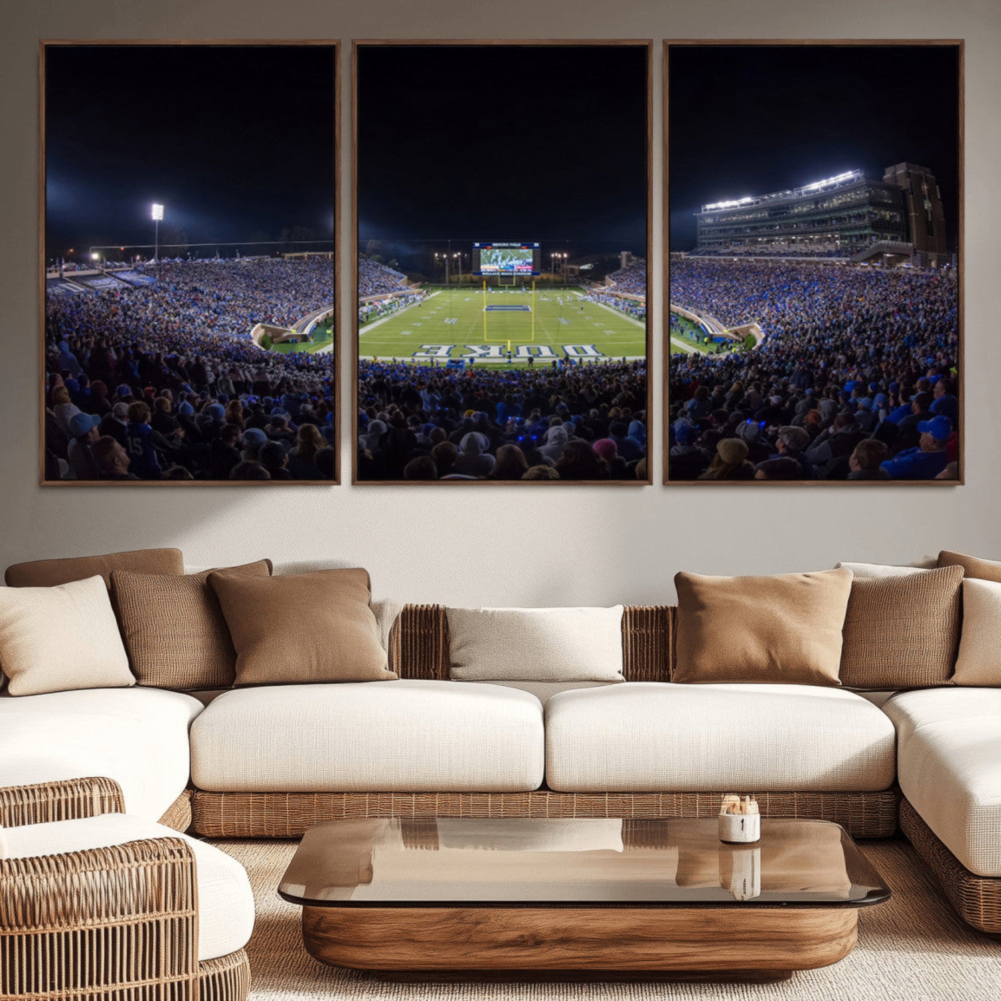 21070-MGV-CV-36X24-Duke University Blue Devils Football Team Print - Durham Wallace Wade Stadium Wall Art Canvas Print