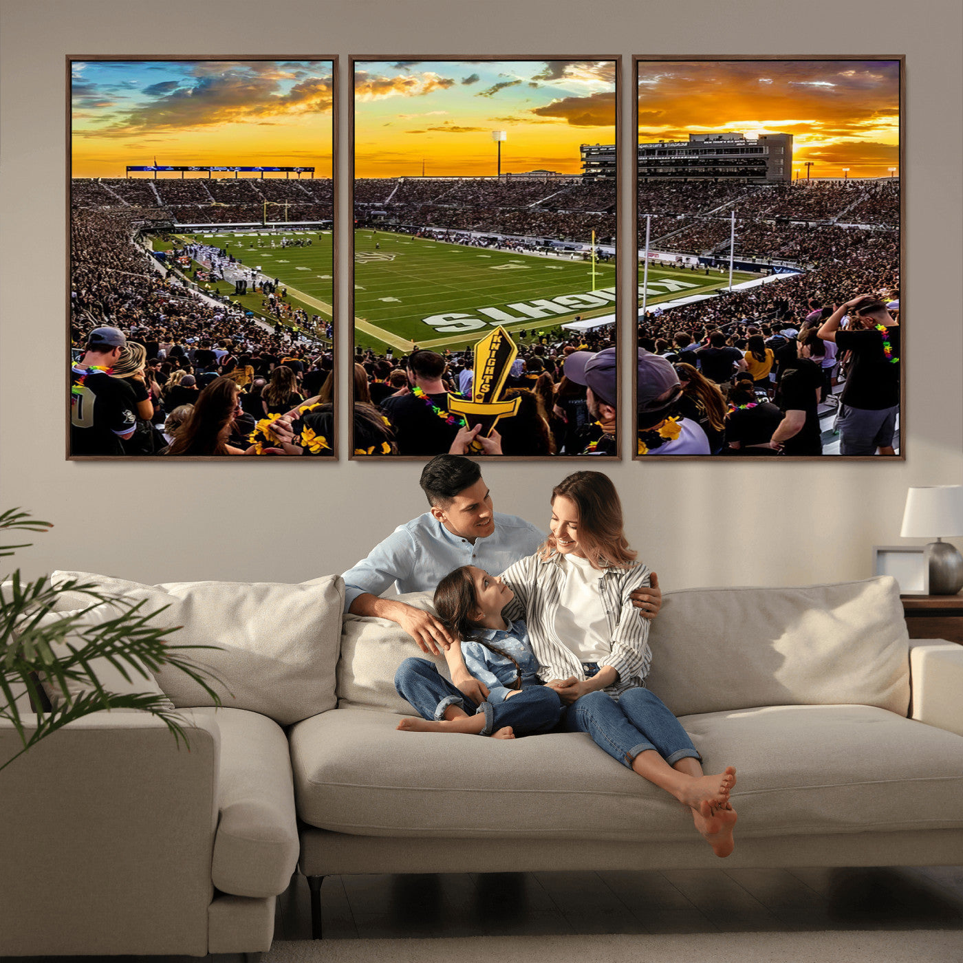 MGV-FC-60X30-3P - UCF Knights Football Team Print - Orlando FBC Mortgage Stadium, UCF Knights Wall Art Canvas Print