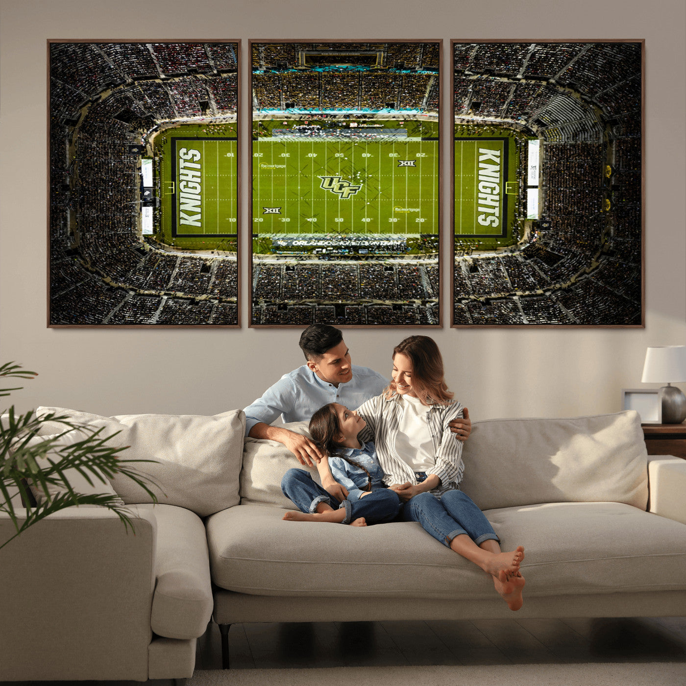 MGV-FC-60X30-3P - UCF Knights Football Team Print - Orlando FBC Mortgage Stadium Wall Art, UCF Knights Canvas Print