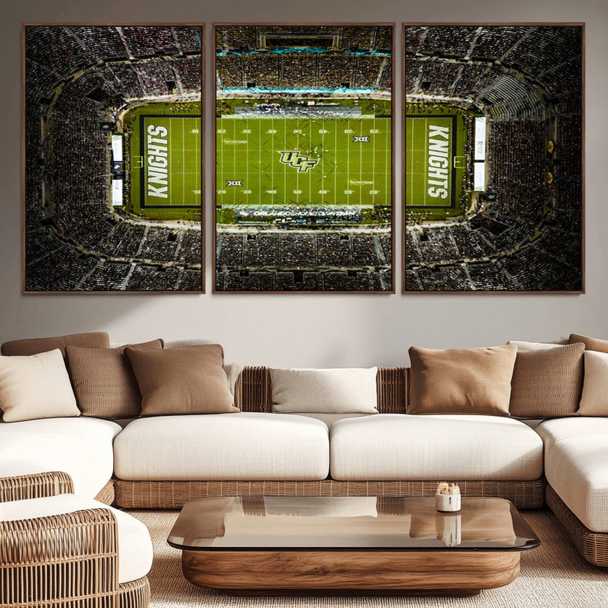 58050-MGV-CV-36X24-UCF Knights Football Team Print - Orlando FBC Mortgage Stadium Wall Art, UCF Knights Canvas Print
