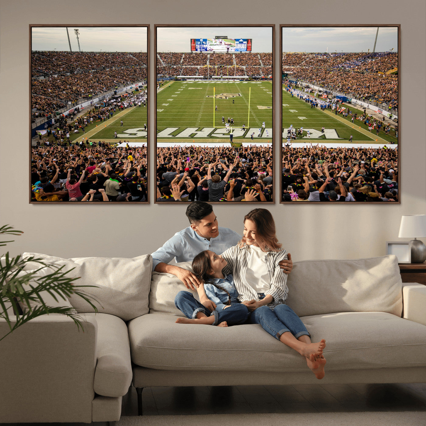 MGV-FC-60X30-3P - UCF Knights Football Team Print - Orlando FBC Mortgage Stadium Canvas Print