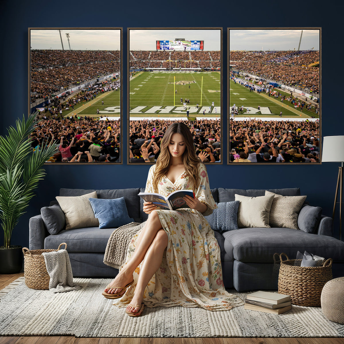 38659-MGV-CV-36X24 - UCF Knights Football Team Print - Orlando FBC Mortgage Stadium Canvas Print