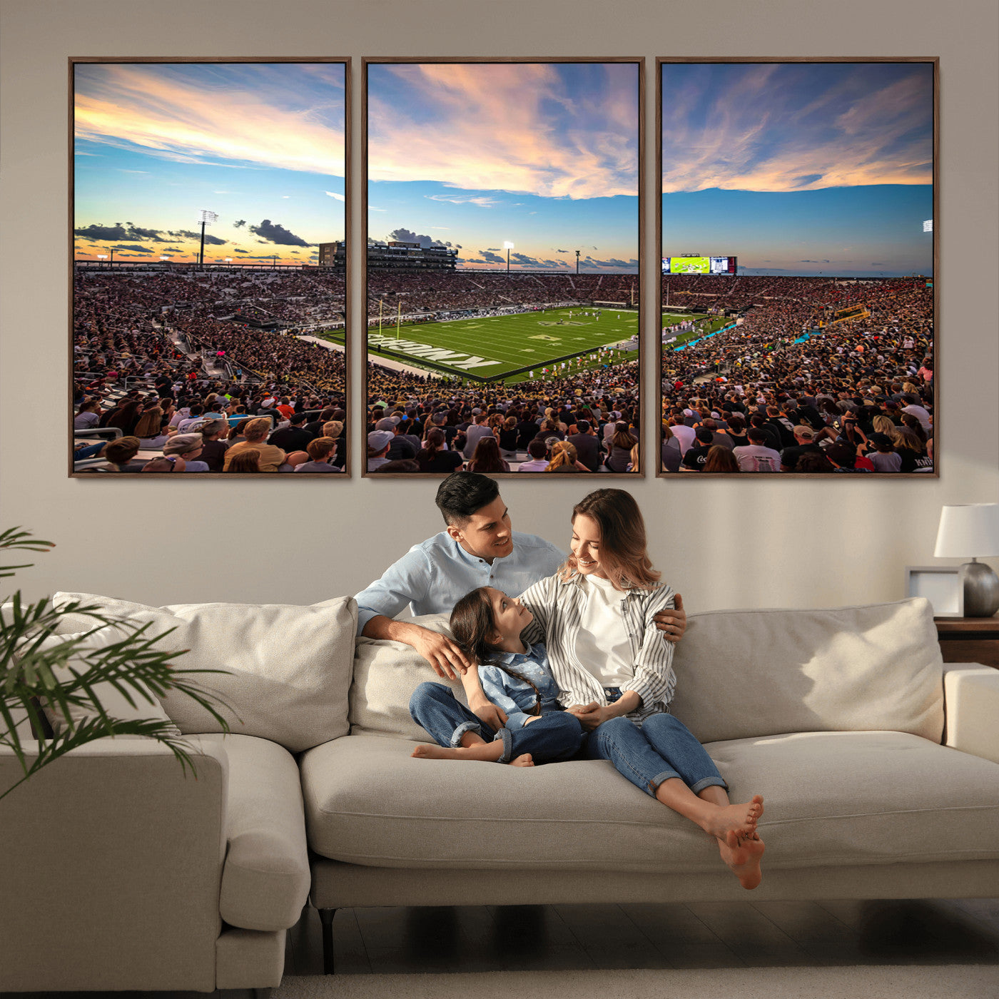 MGV-FC-60X30-3P - UCF Knights Football Team Print - Orlando FBC Mortgage Stadium Wall Art Canvas Print