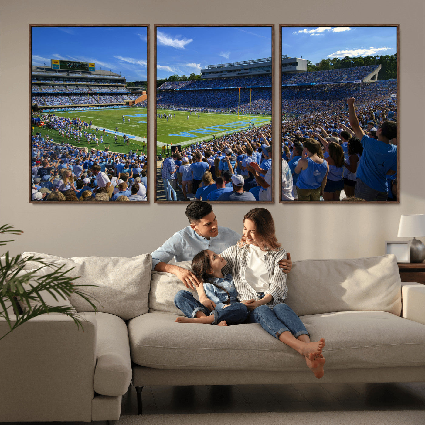 MGV-FC-60X30-3P - University of North Carolina Tar Heels Team Canvas Print - Chapel Hill Kenan Memorial Stadium Wall