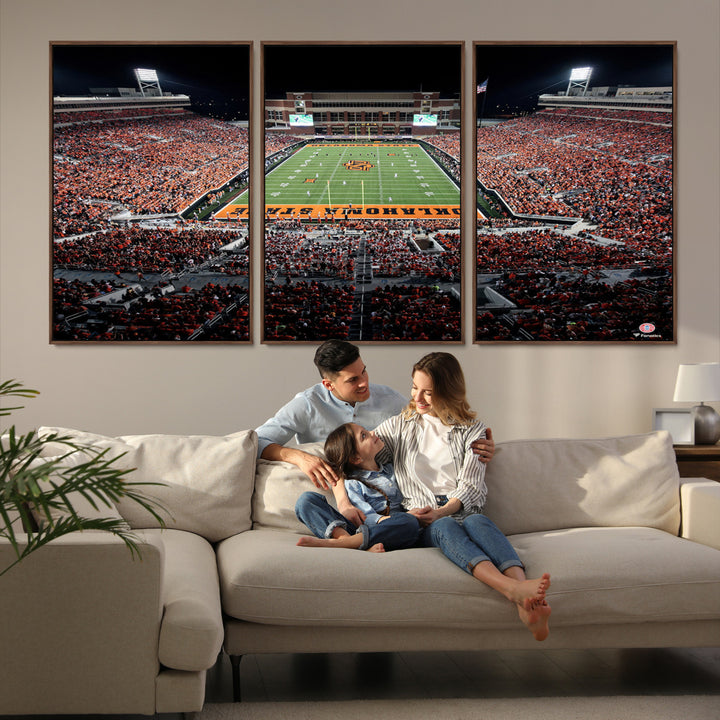 Oklahoma State Cowboys Canvas Print, Football Team Print - Stillwater Boone Pickens Stadium Wall Art Canvas Print