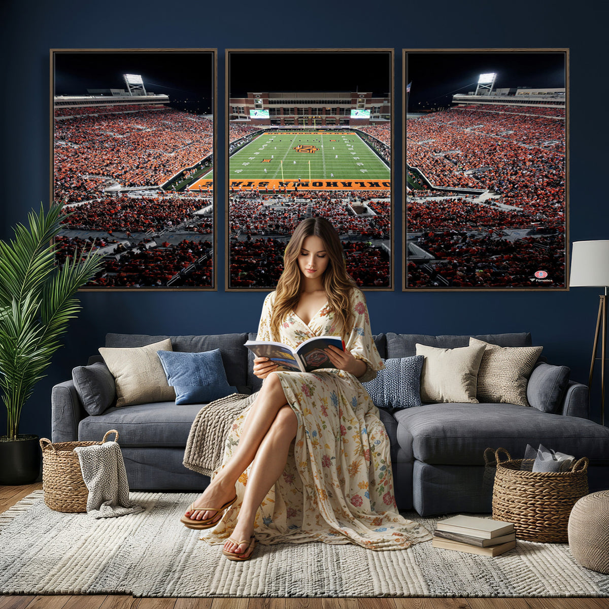 81675-MGV-CV-36X24 - Oklahoma State Cowboys Canvas Print, Football Team Print