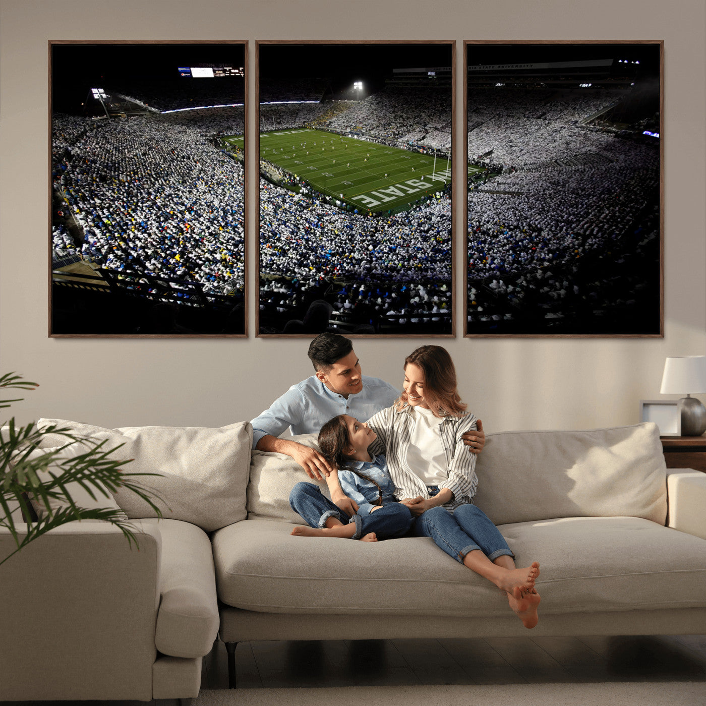 MGV-FC-60X30-3P - Penn State Football Stadium Wall Art - Beaver Stadium Canvas Print
