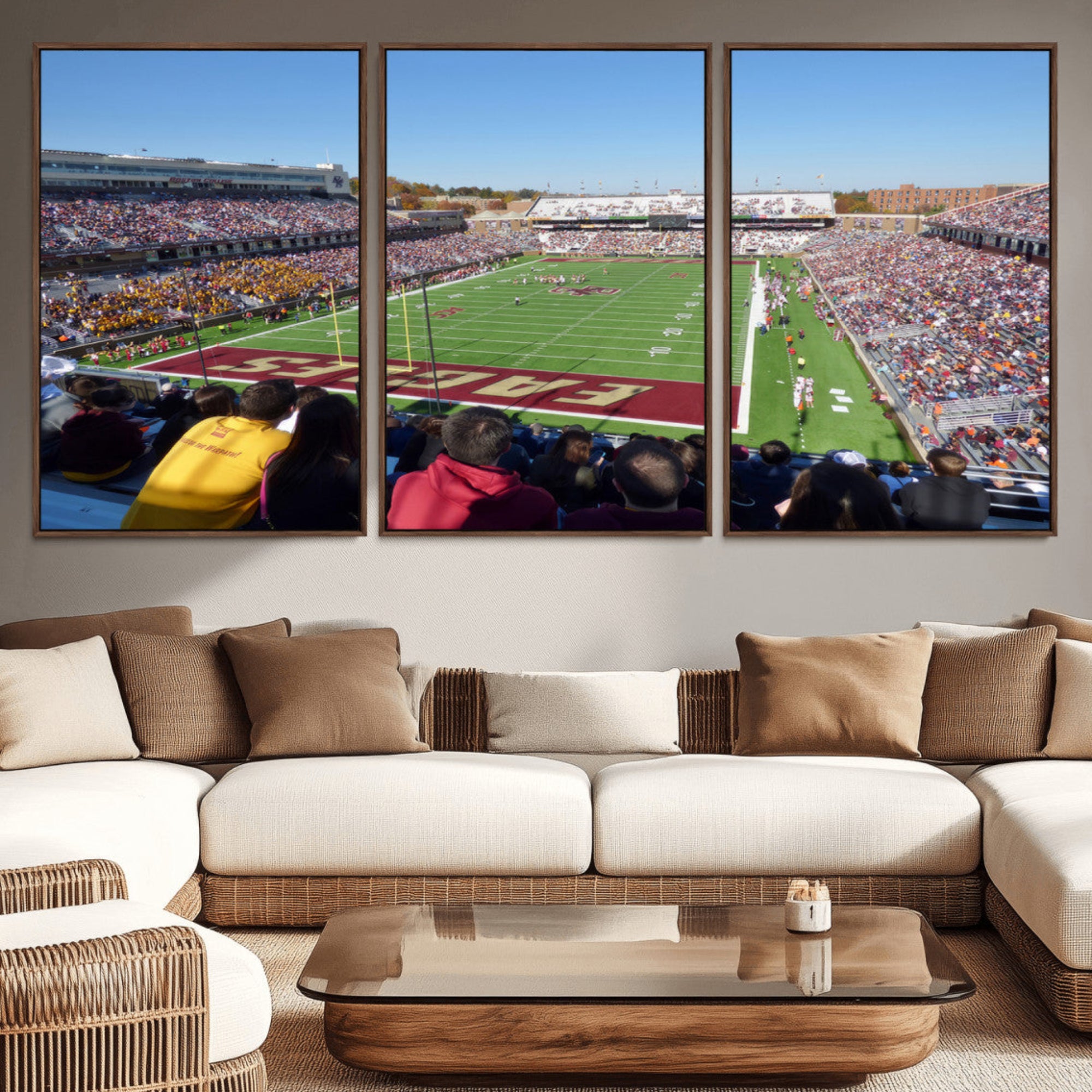 78117-MGV-CV-36X24-Boston College Eagles Football Team Print - Boston Alumni Stadium Wall Art Canvas Print