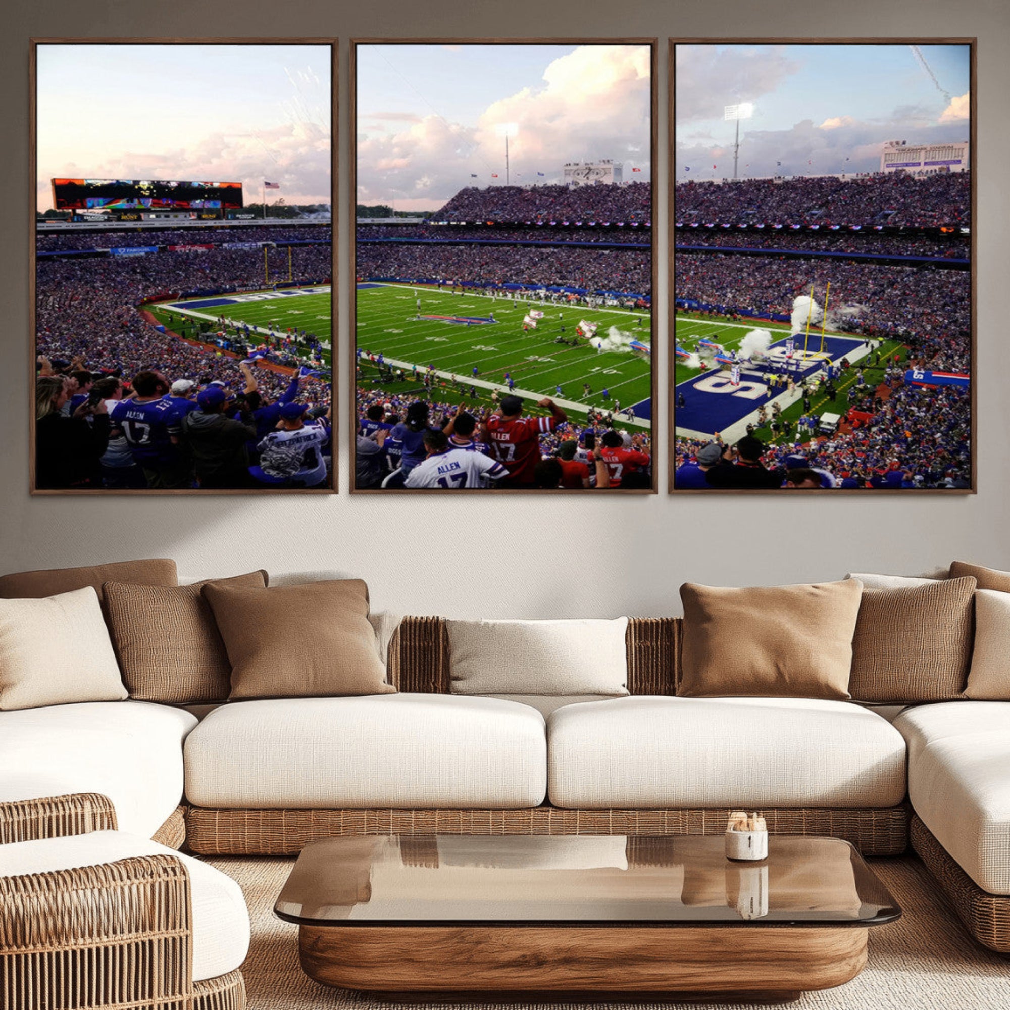 -Buffalo Bills Football Team Print - Buffalo Highmark Stadium Wall Art Canvas Print