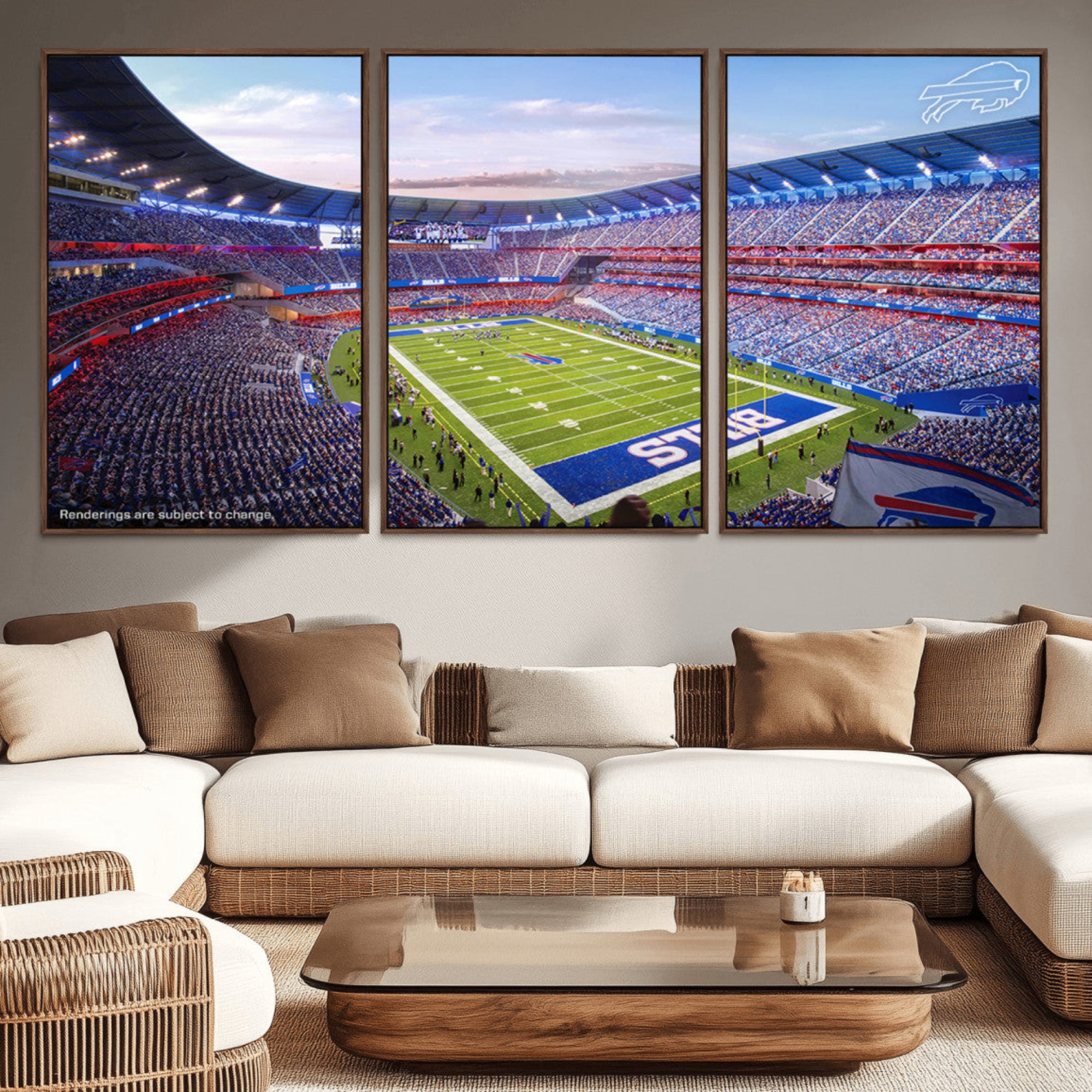 57873-MGV-CV-36X24-Buffalo Bills Football Team Print Canvas - Buffalo Highmark Stadium Wall Art Canvas Print