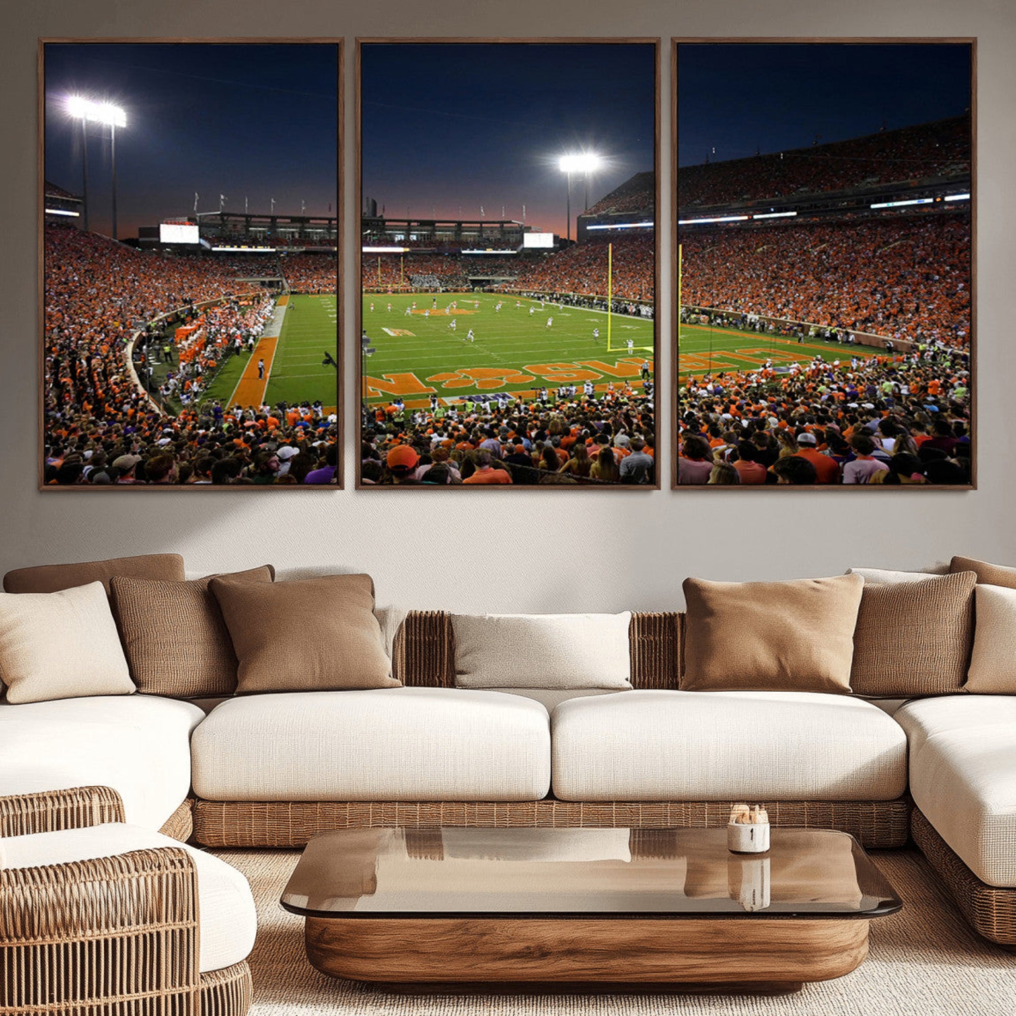 32340-MGV-CV-36X24-Clemson University Tigers Art Print, Football Team Print - Clemson Memorial Stadium Wall Art Canvas