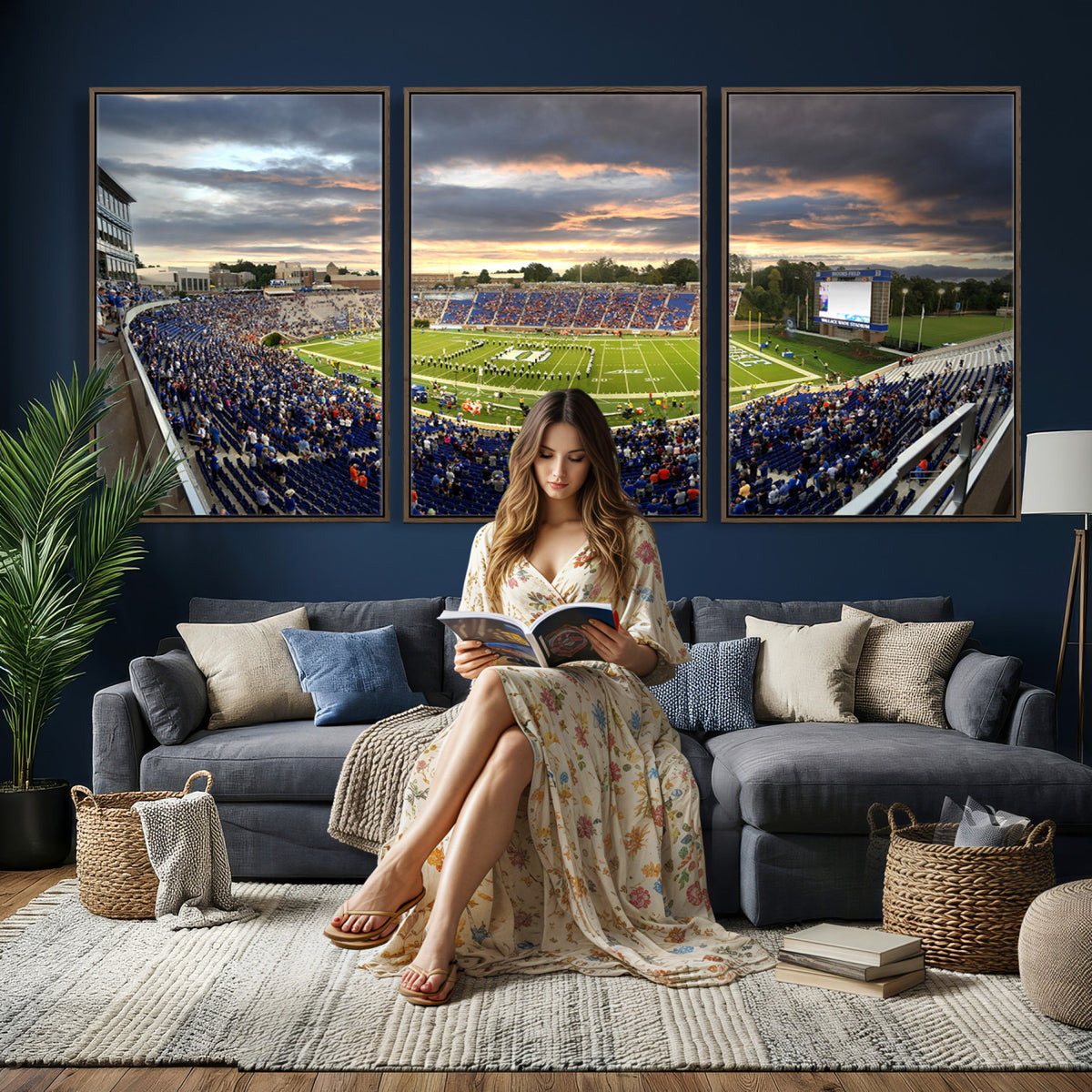 60433-MGV-CV-36X24 - Duke University Blue Devils Football Team Print, Durham
