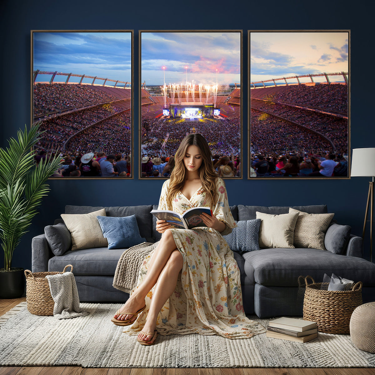 24689-MGV-CV-36X24 - Denver Broncos Football Team Print Canvas, Empower Field