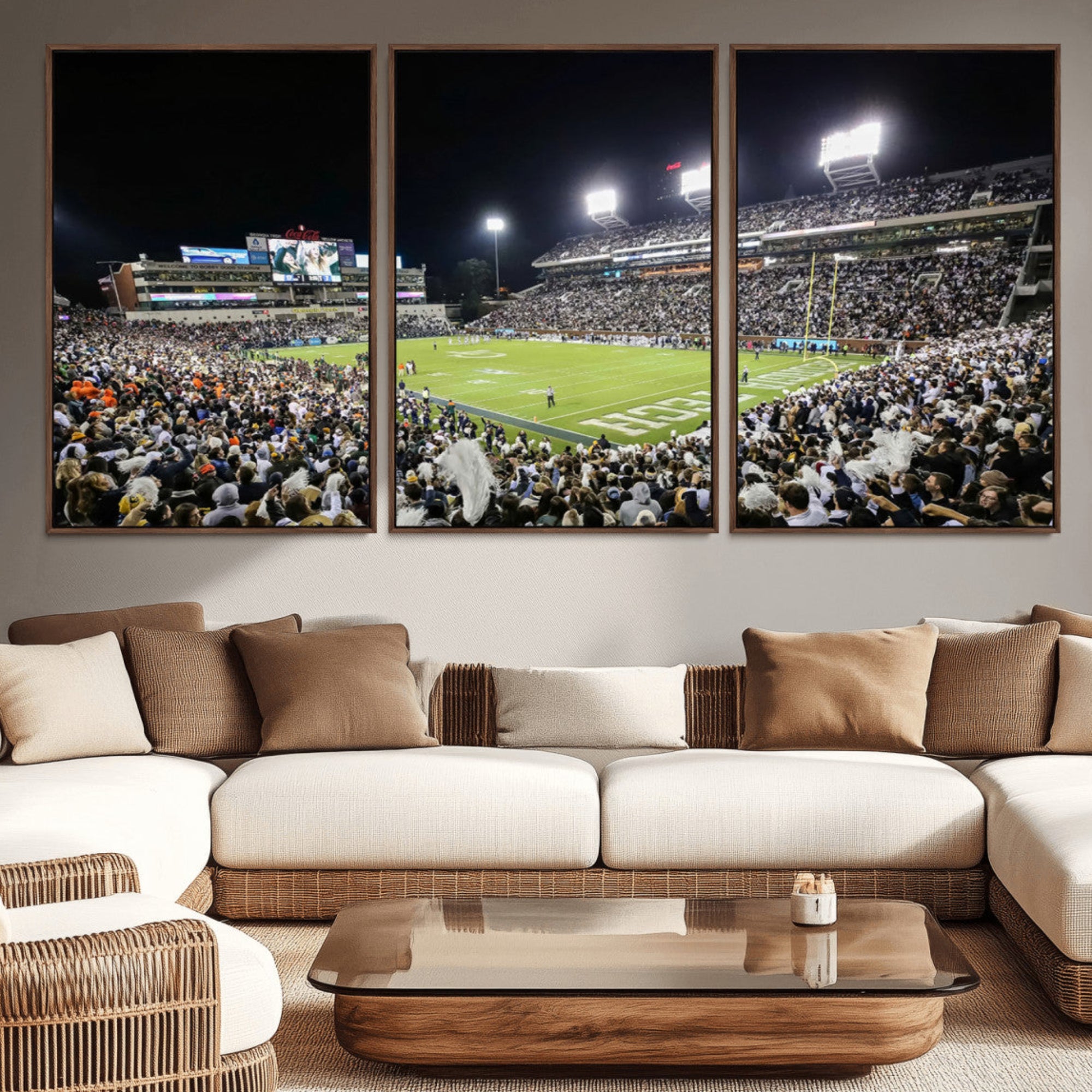 49339-MGV-CV-36X24-Georgia Tech Yellow Jackets Football Team Print - Atlanta Bobby Dodd Stadium Wall Art Canvas Print