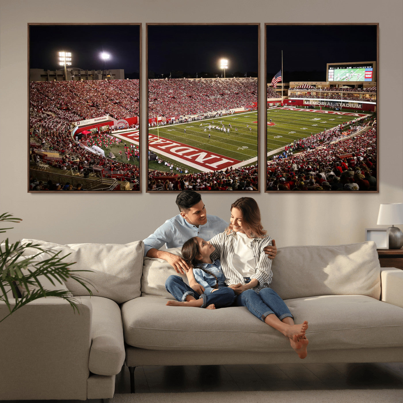 MGV-FC-60X30-3P - Indiana University Hoosiers Football Team Print Canvas
