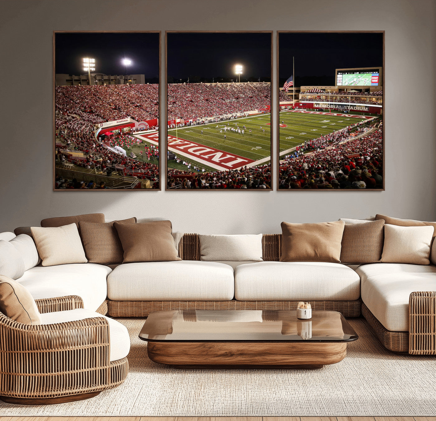 MGV-FC-60X30-3P - Indiana University Hoosiers Football Team Print Canvas