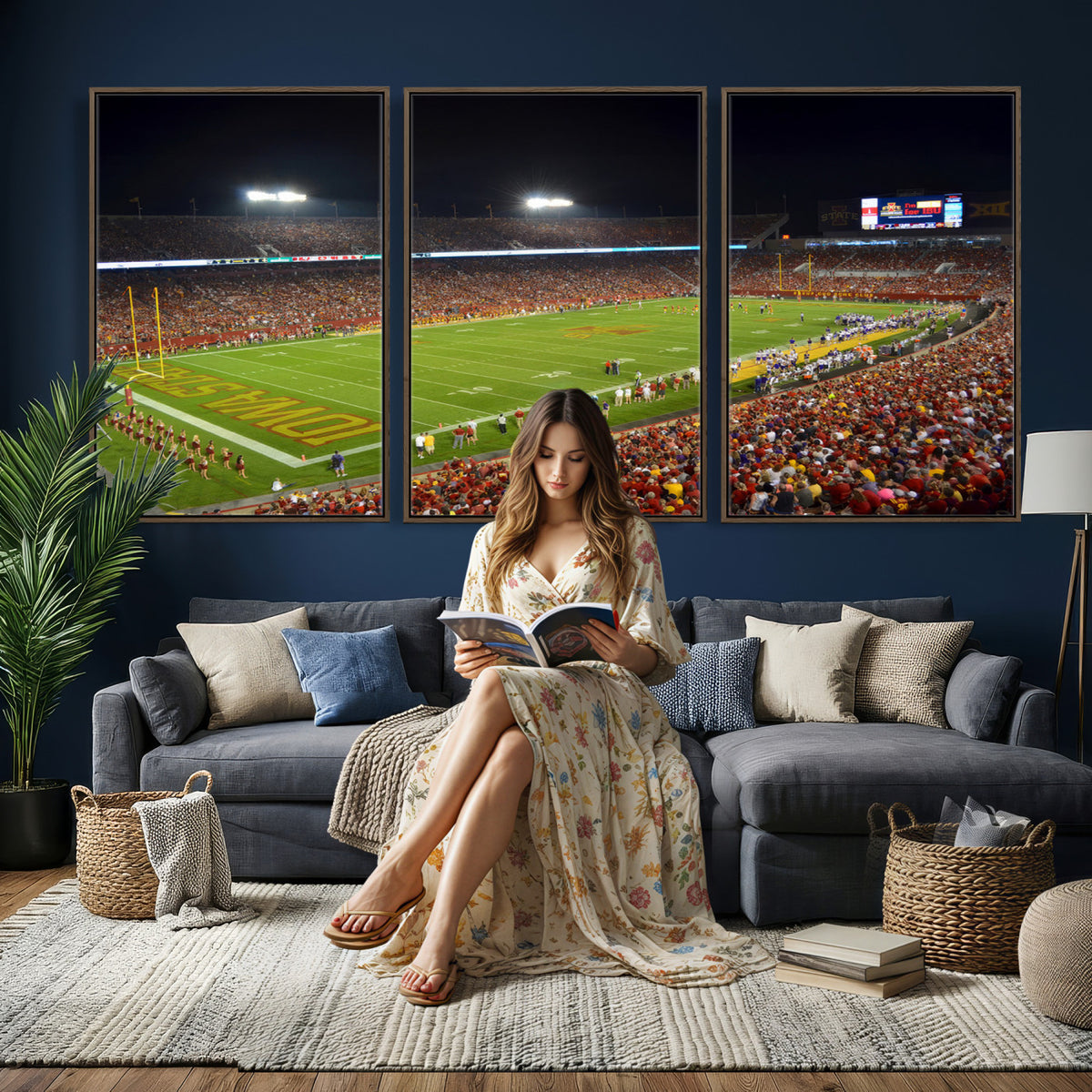 27211-MGV-CV-36X24 - Iowa State University Cyclones Football Team Print, Ames, Extra Large Game Room Wall Decor