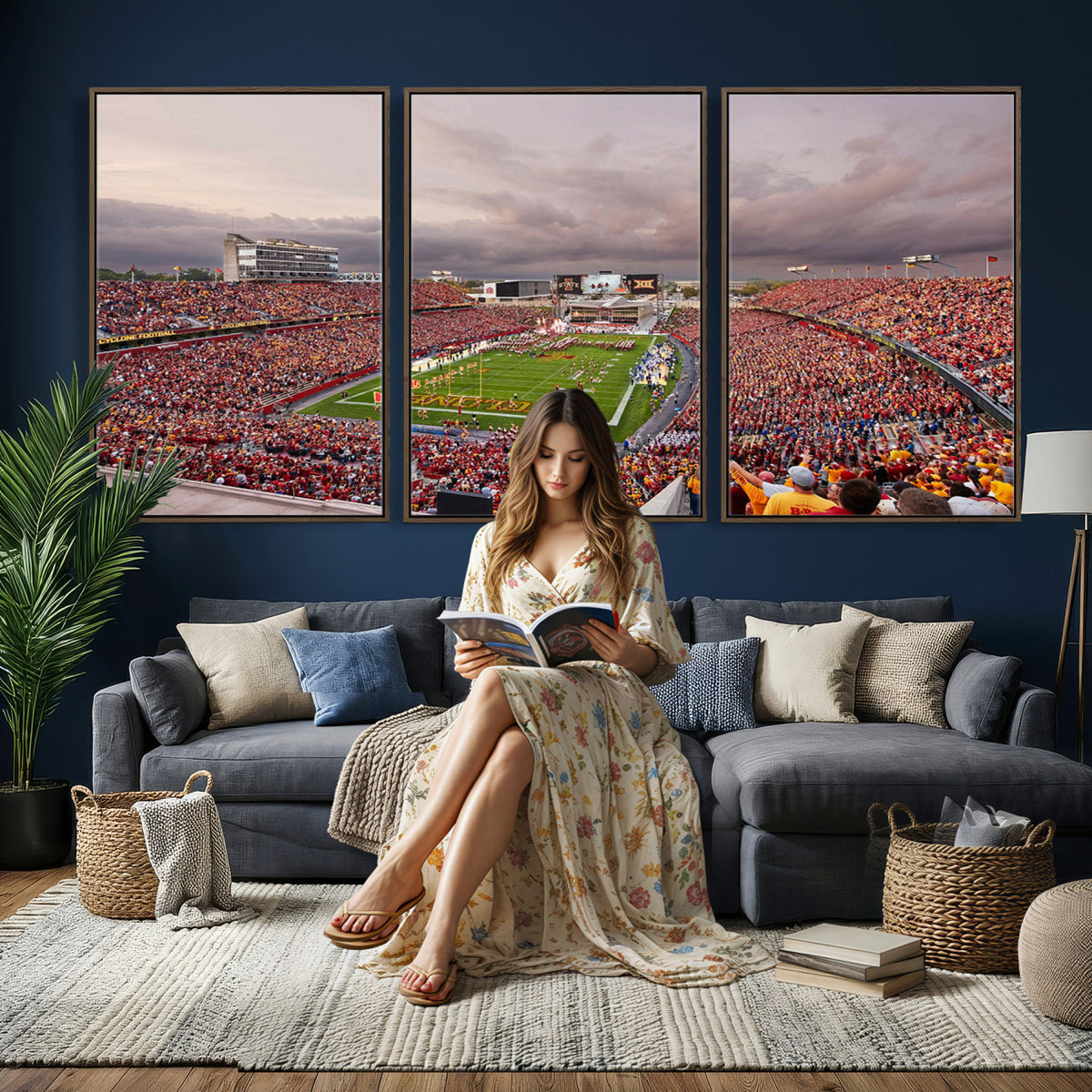 50373-MGV-CV-36X24 - Iowa State University Cyclones Football Team Print, Ames
