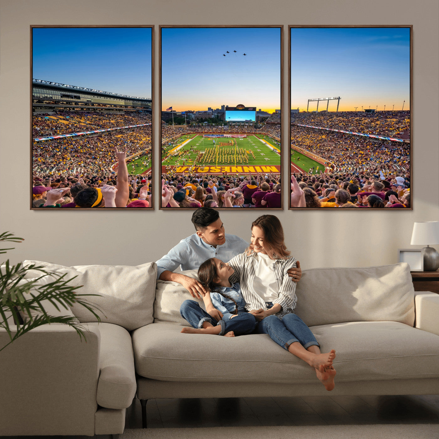 MGV-FC-60X30-3P - University of Minnesota Golden Gophers Art Print, Football Team Print - Minneapolis Huntington Bank