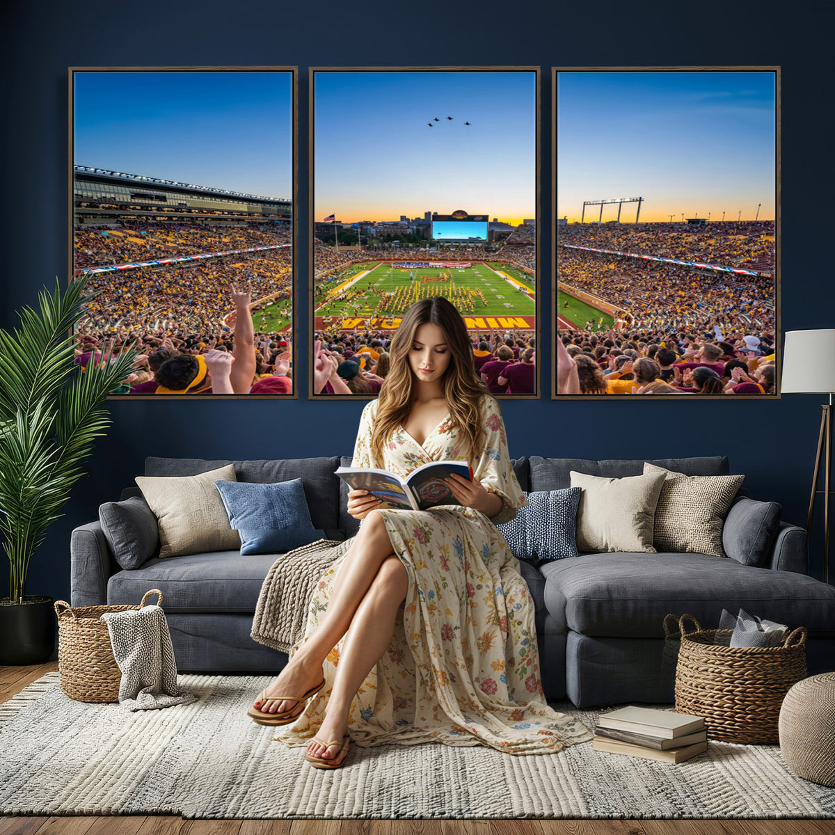84421-MGV-CV-36X24 - University of Minnesota Golden Gophers Art Print, Football Team Print - Minneapolis Huntington Bank
