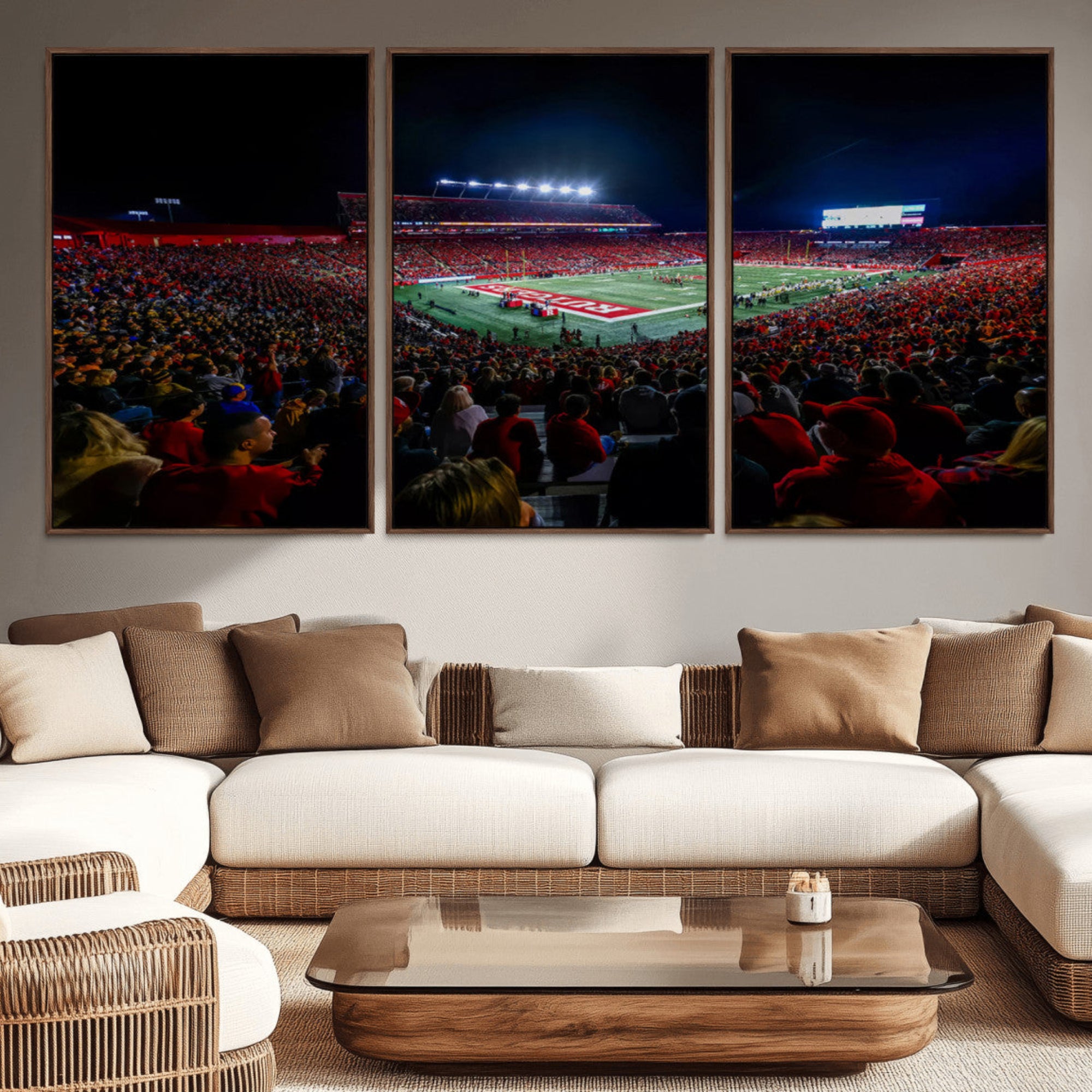 18115-MGV-CV-36X24-Rutgers Scarlet Knights Football Team Print - SHI Stadium, Piscataway Wall Art Canvas Print