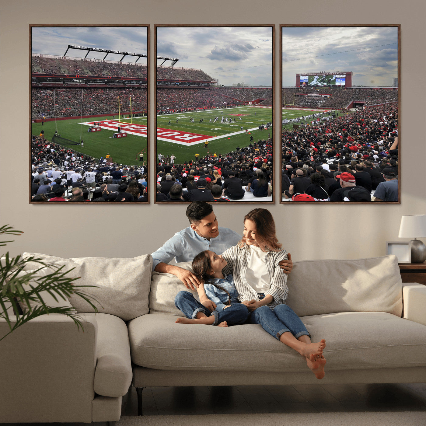 MGV-FC-60X30-3P - Rutgers Scarlet Knights Football Team Print - SHI Stadium, Piscataway Wall Art Canvas Print