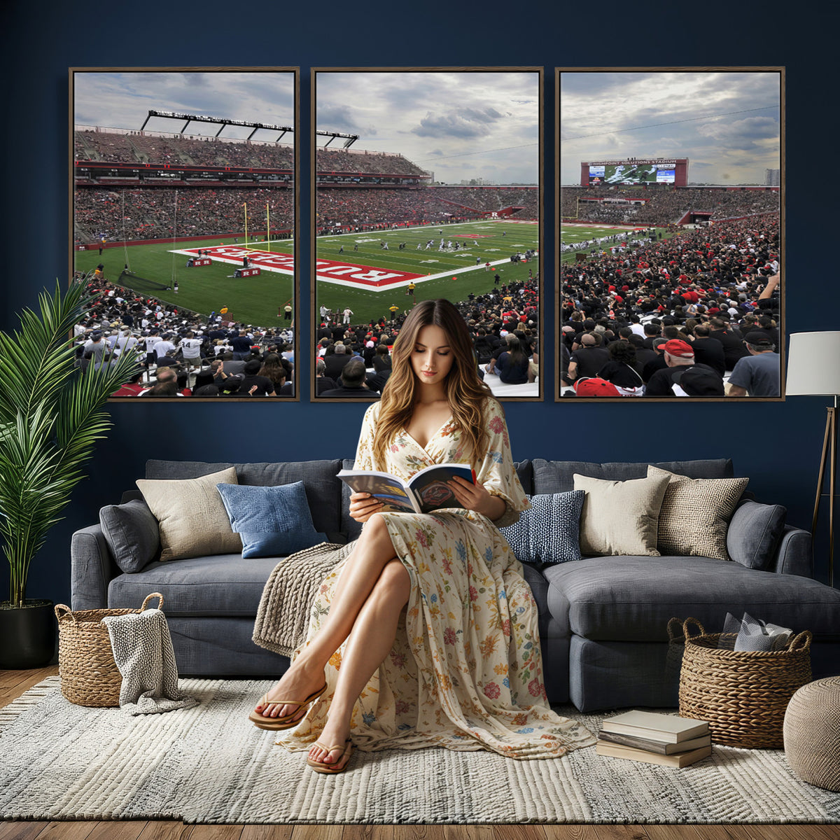 66777-MGV-CV-36X24 - Rutgers Scarlet Knights Football Team Print, SHI Stadium