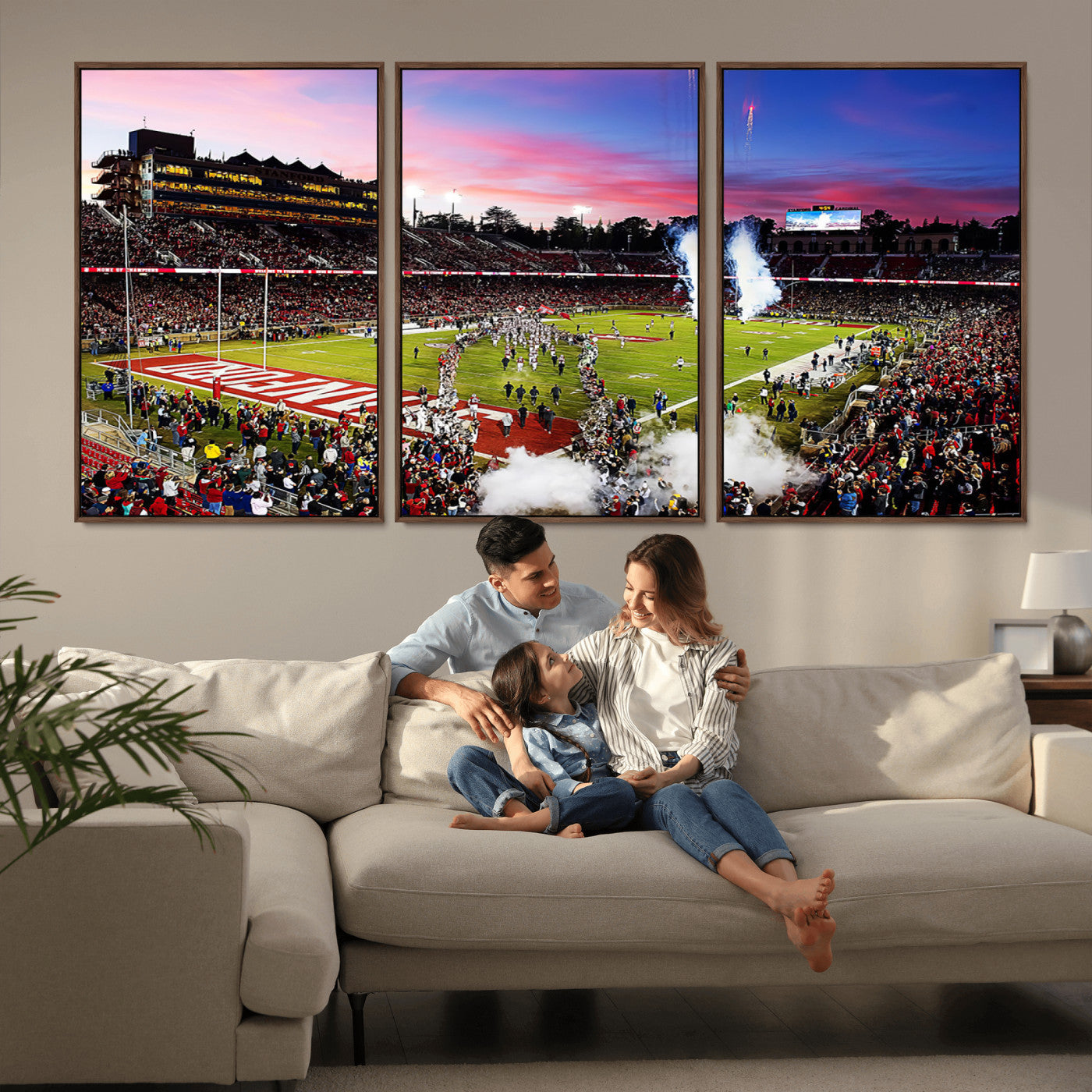 MGV-FC-60X30-3P - Stanford University Cardinal Football Team Print - Stanford Stadium Wall Art Canvas Print