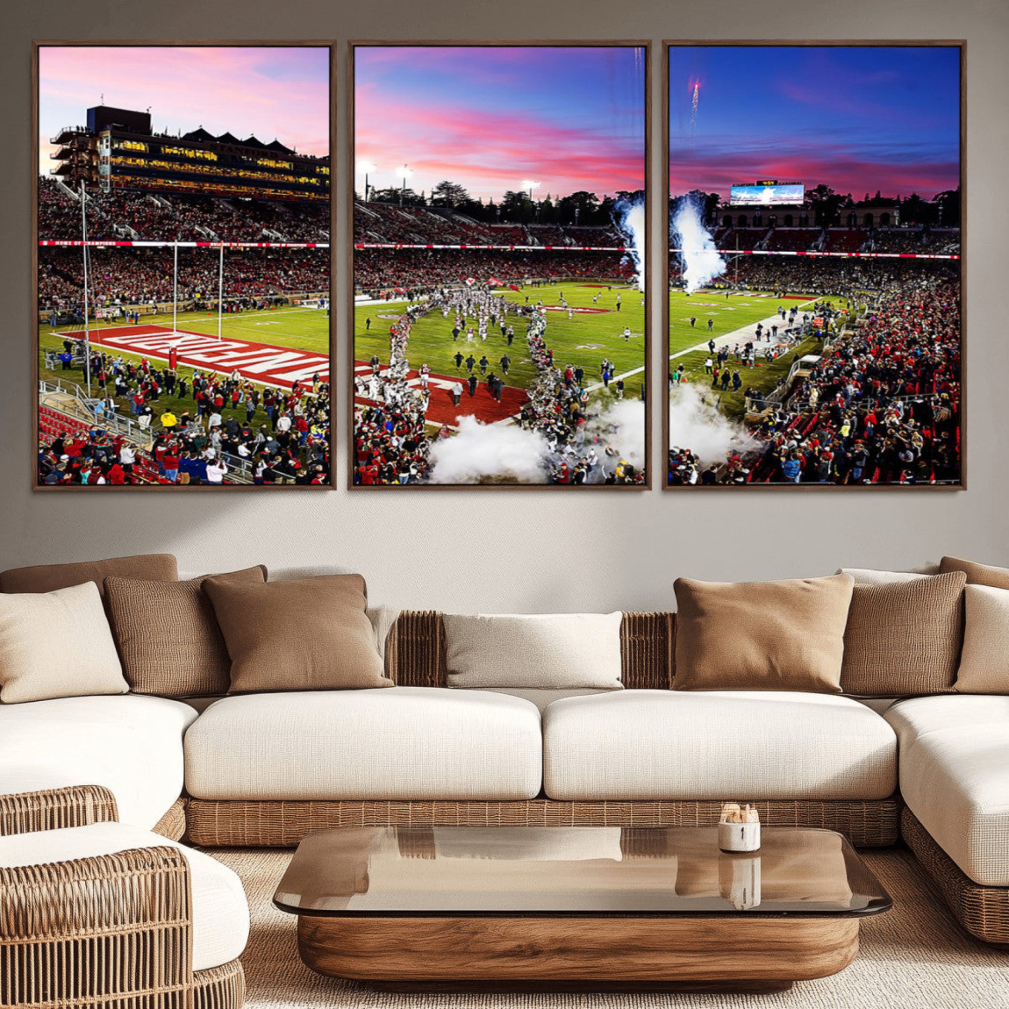 25557-MGV-CV-36X24-Stanford University Cardinal Football Team Print - Stanford Stadium Wall Art Canvas Print