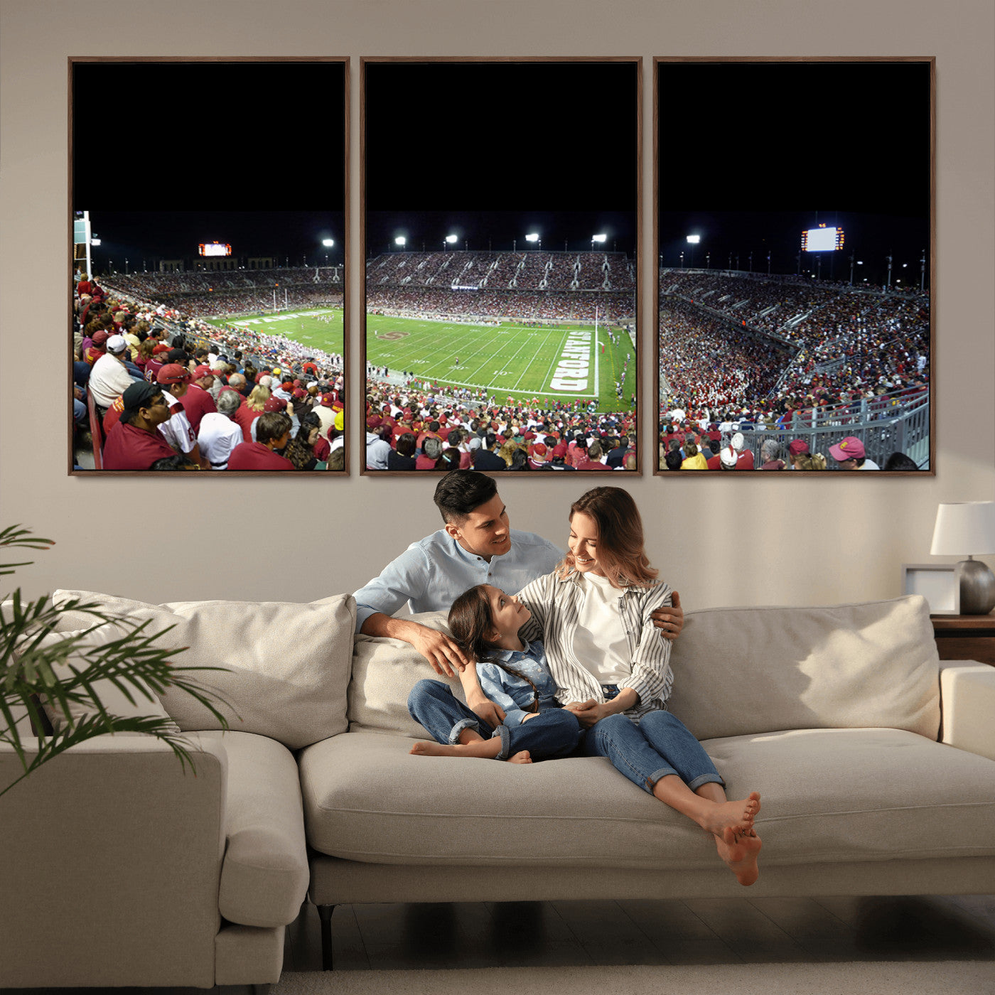 MGV-FC-60X30-3P - Stanford University Cardinal Football Team Print - Stanford Stadium Wall Art Canvas Print