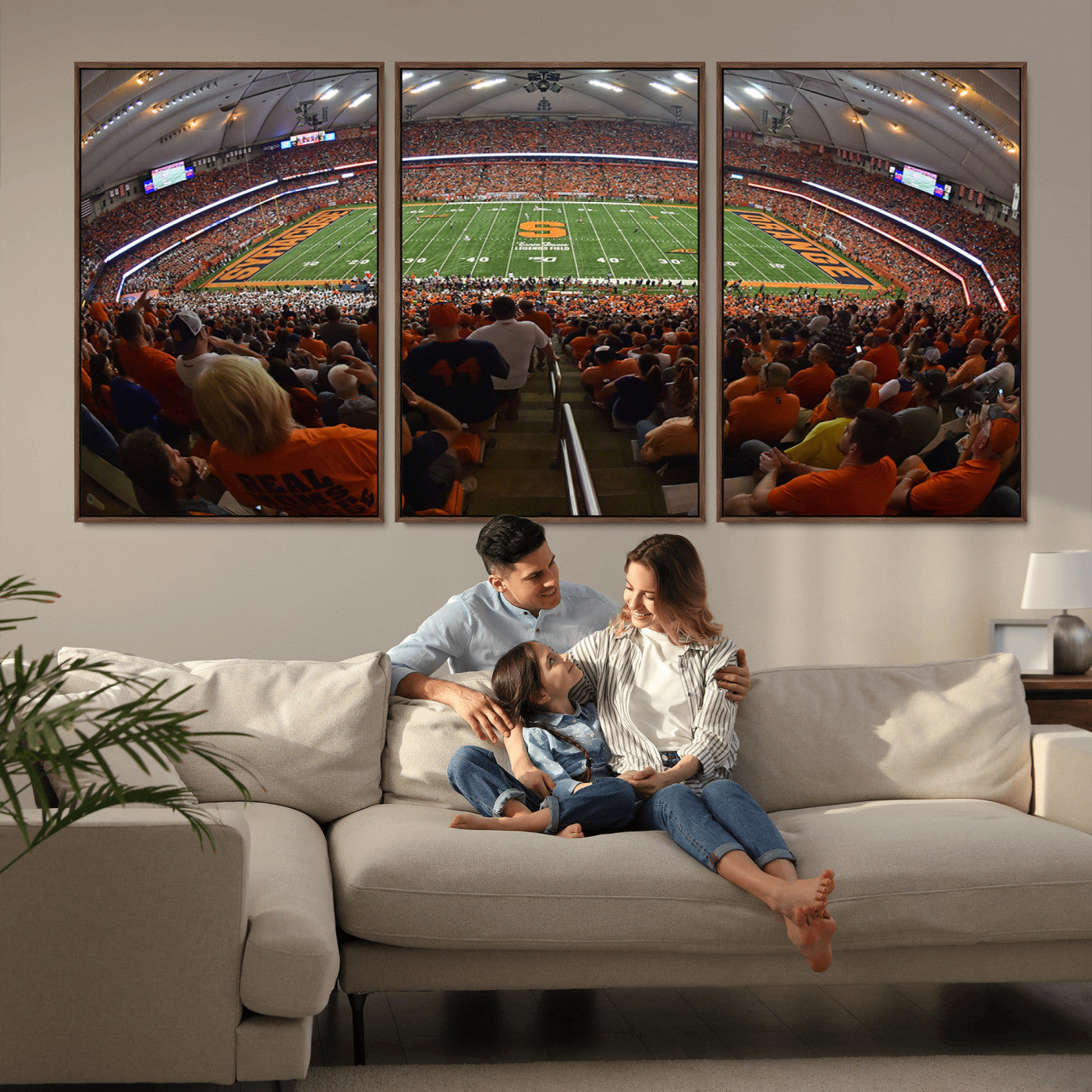 MGV-FC-60X30-3P - Syracuse University Orange Football Canvas Print, Football Team Print - Syracuse JMA Wireless Dome