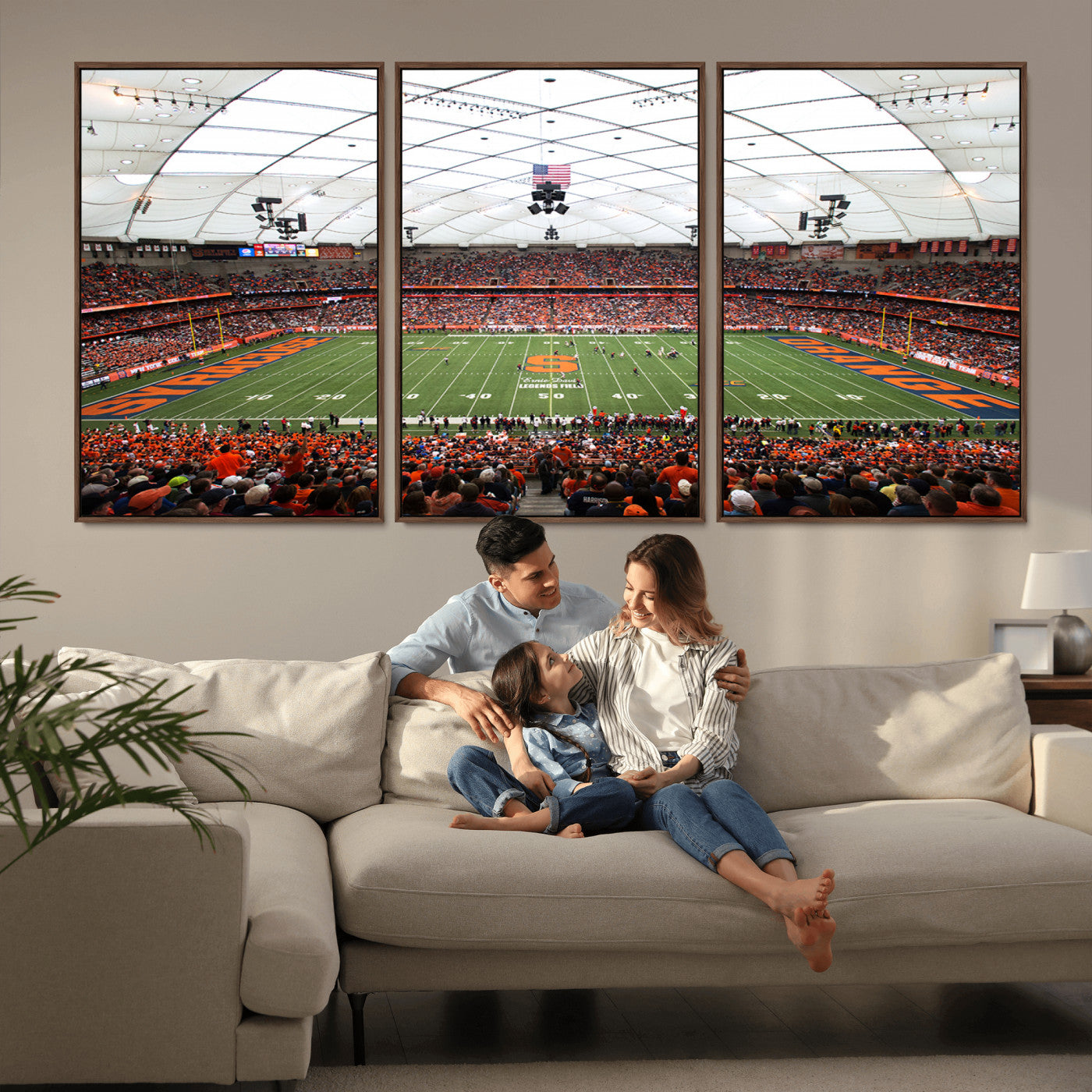 MGV-FC-60X30-3P - Syracuse University Orange Football Team Print - Syracuse JMA Wireless Dome Wall Art Canvas Print