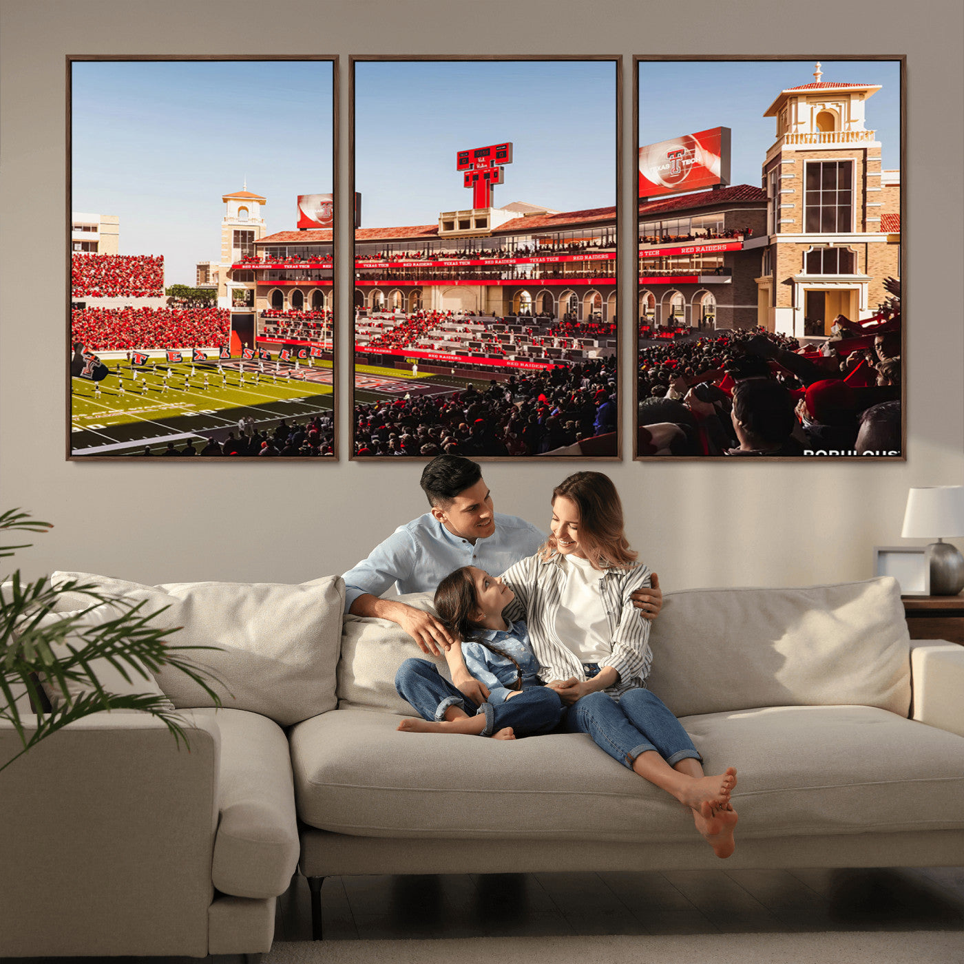 MGV-FC-60X30-3P - Jones AT&T Stadium Texas Tech Red Raiders Wall Art | Large Att Stadium Canvas Print | College