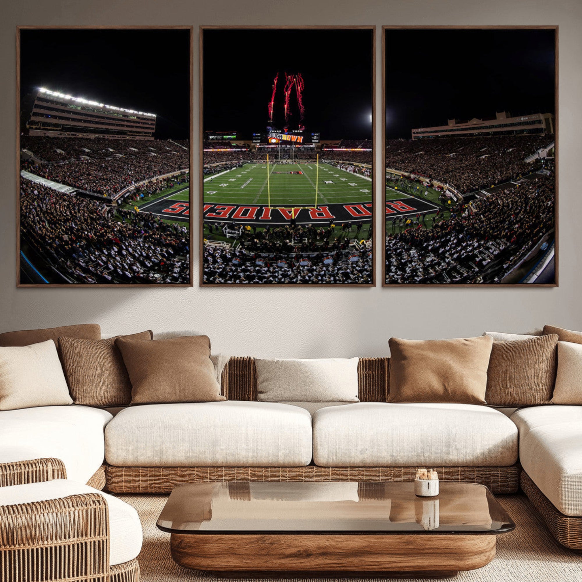 83122-MGV-CV-36X24-Framed Texas Tech Red Raiders Stadium Canvas, Texas Tech Red Raiders Football Team Print - Lubbock