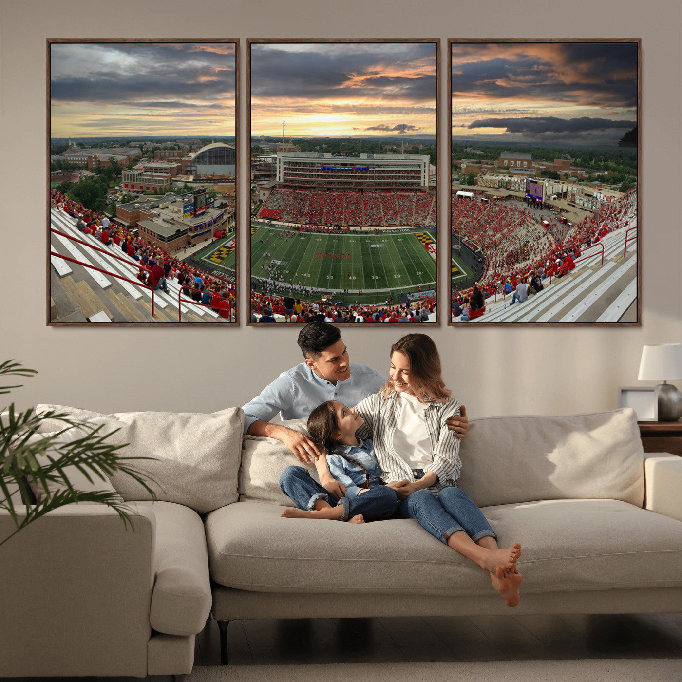 MGV-FC-60X30-3P - University of Maryland Terrapins Football Team Print - College Park SECU Stadium Wall Art Canvas