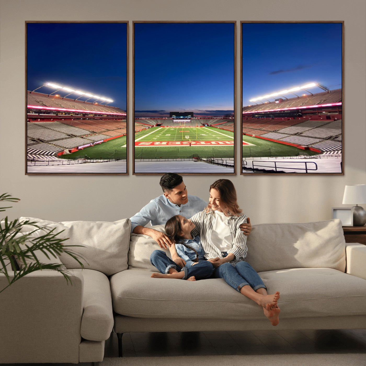 MGV-FC-60X30-3P - Rutgers Scarlet Knights Football Team Print - Piscataway SHI Stadium Wall Art Canvas Print