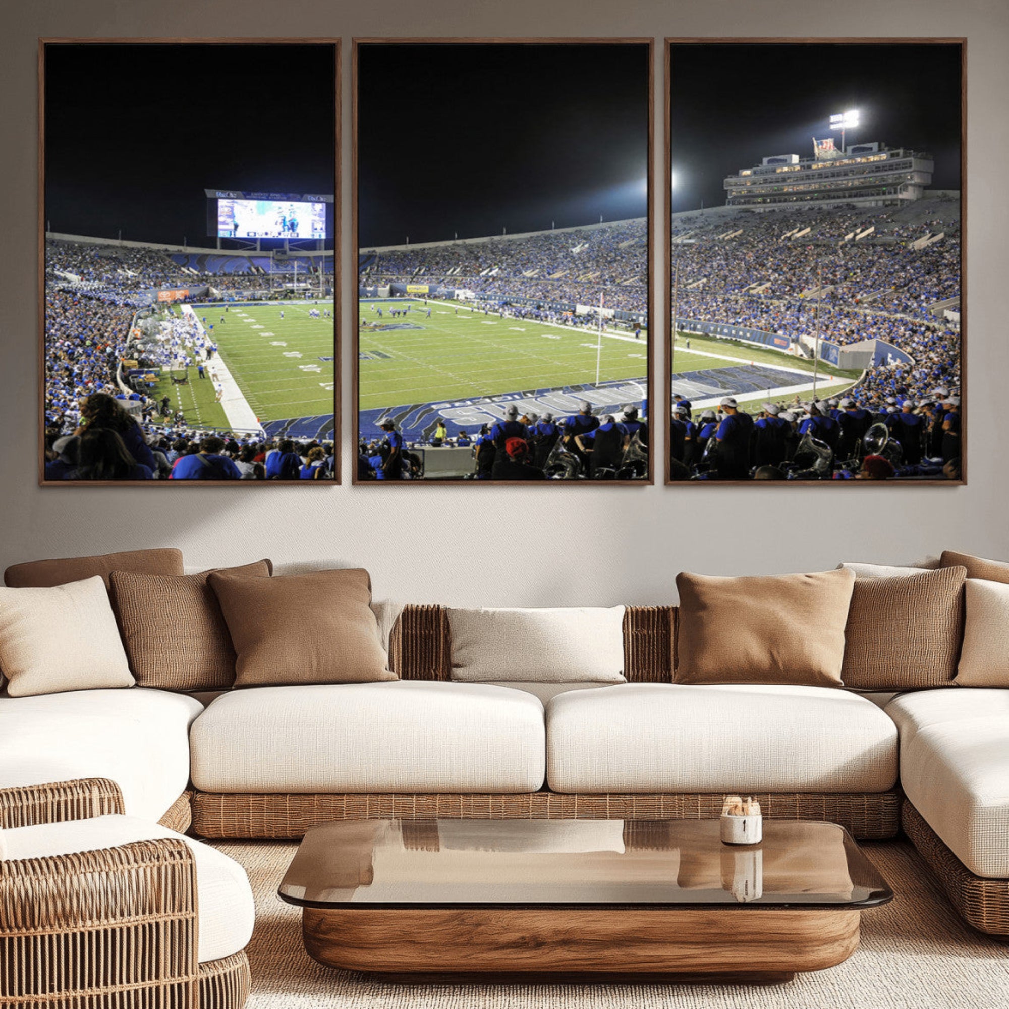 10894-MGV-CV-36X24-University of Memphis Tigers Football Team Print - Memphis Simmons Bank Liberty Stadium Wall Art