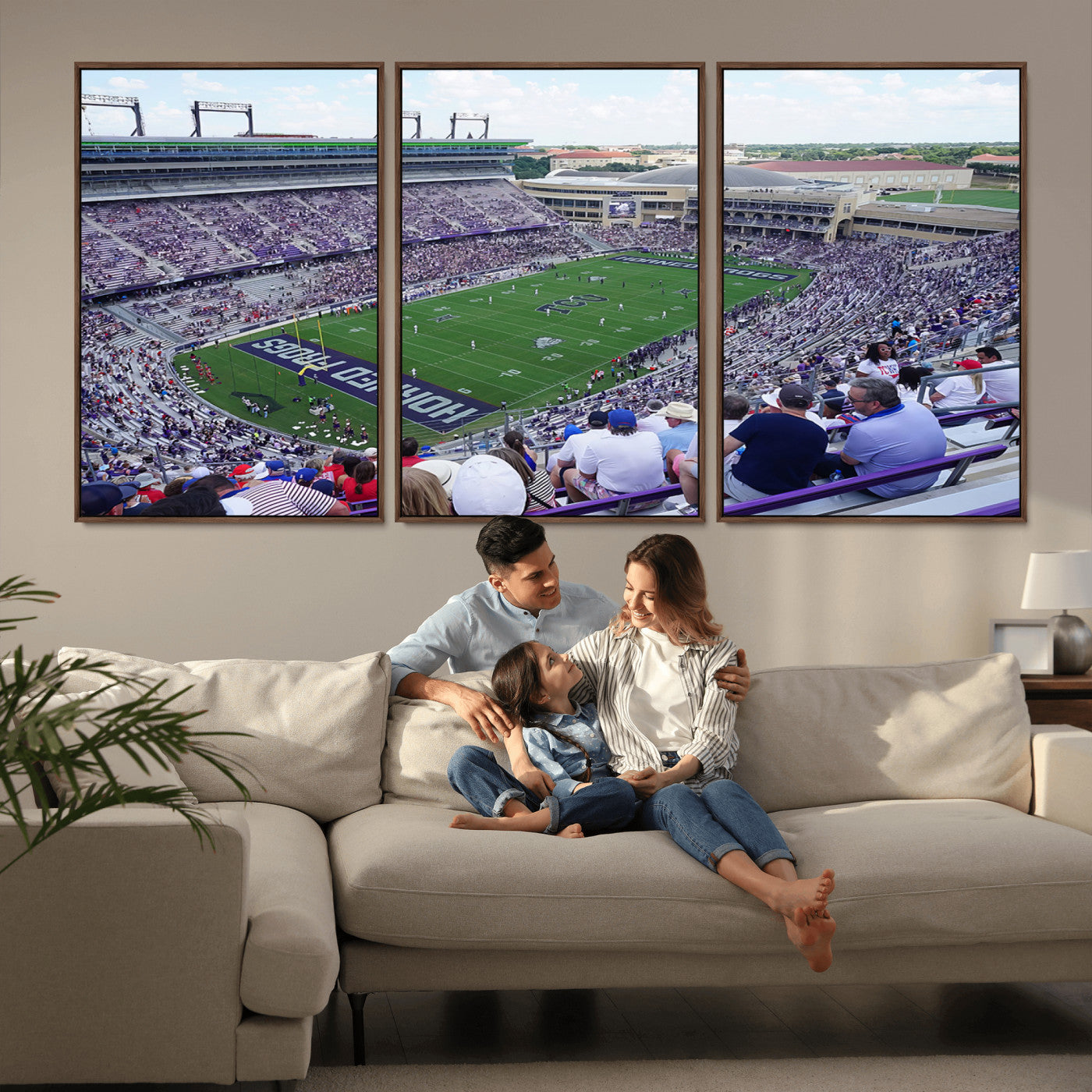 MGV-FC-60X30-3P - The Texas Christian University TCU Horned Frogs Football Team Print - Fort Worth Amon G. Carter