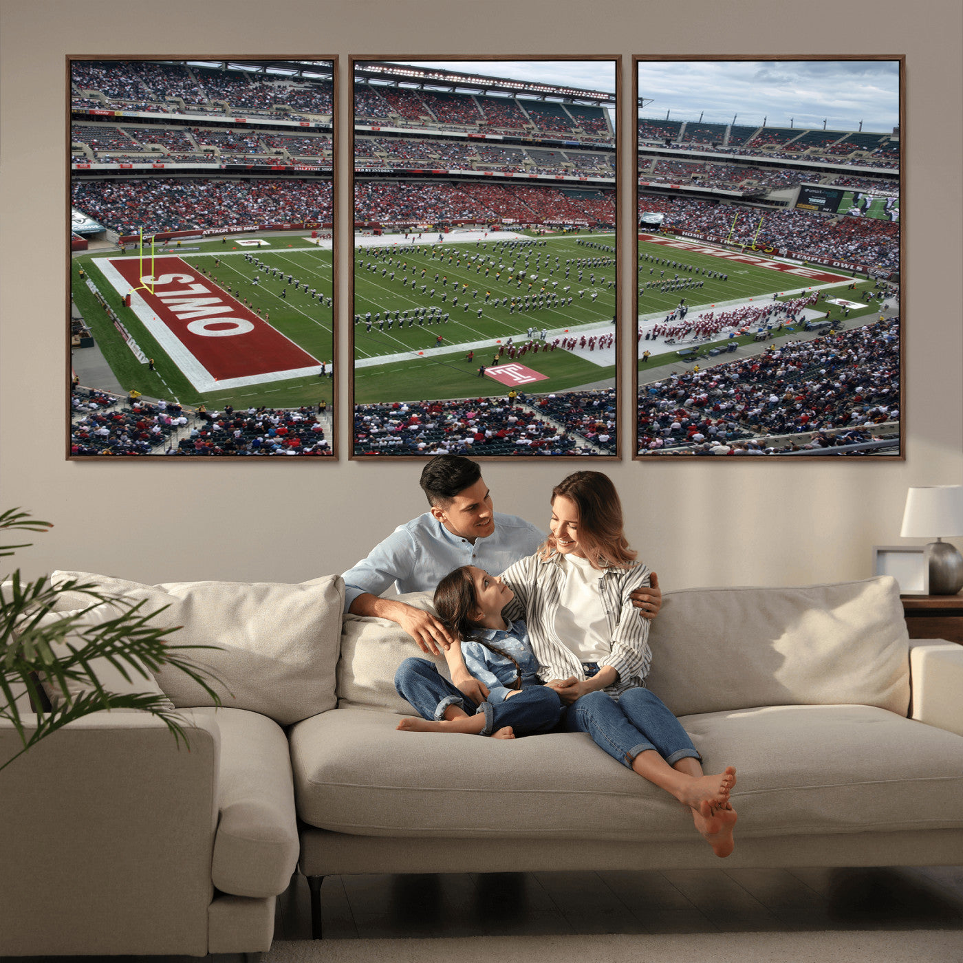 MGV-FC-60X30-3P - The Temple University Owls Athletics Team Print - Philadelphia Lincoln Financial Field Stadium Wall