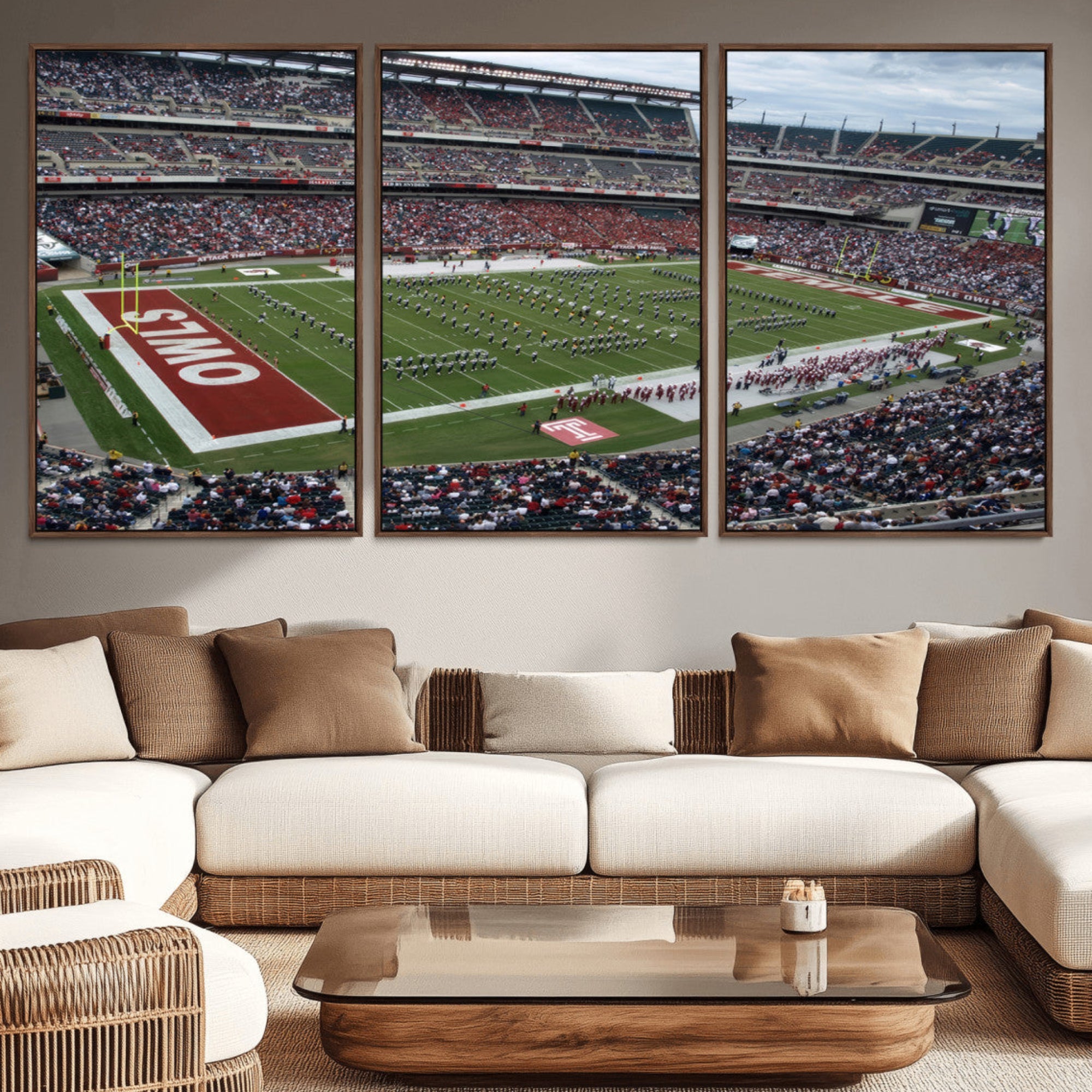 15310-MGV-CV-36X24-The Temple University Owls Athletics Team Print - Philadelphia Lincoln Financial Field Stadium Wall